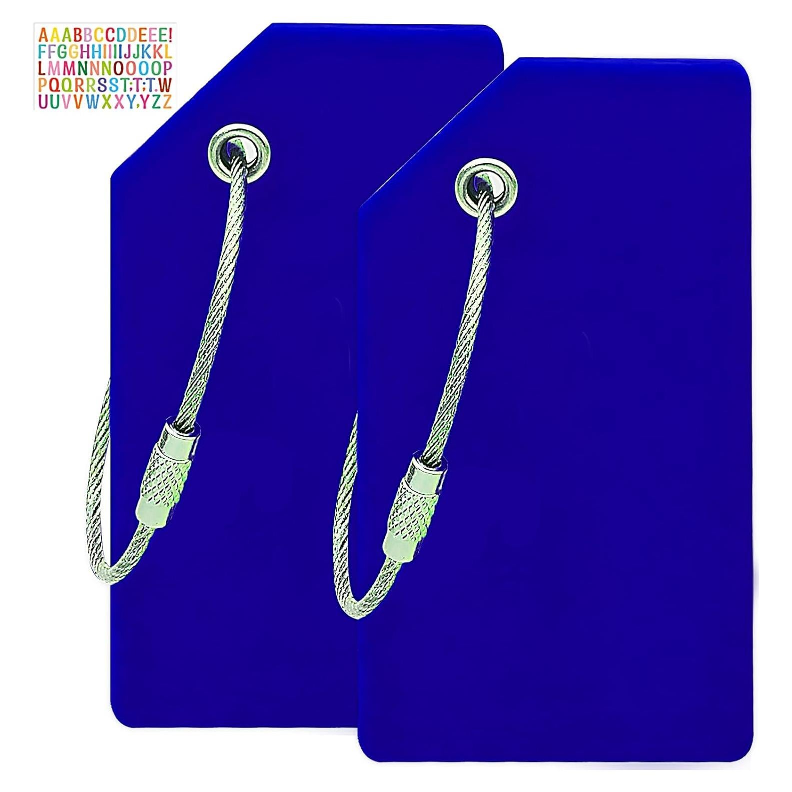 Etiquetas de Equipaje CPCOIN 2 Paquete Silicona Azul