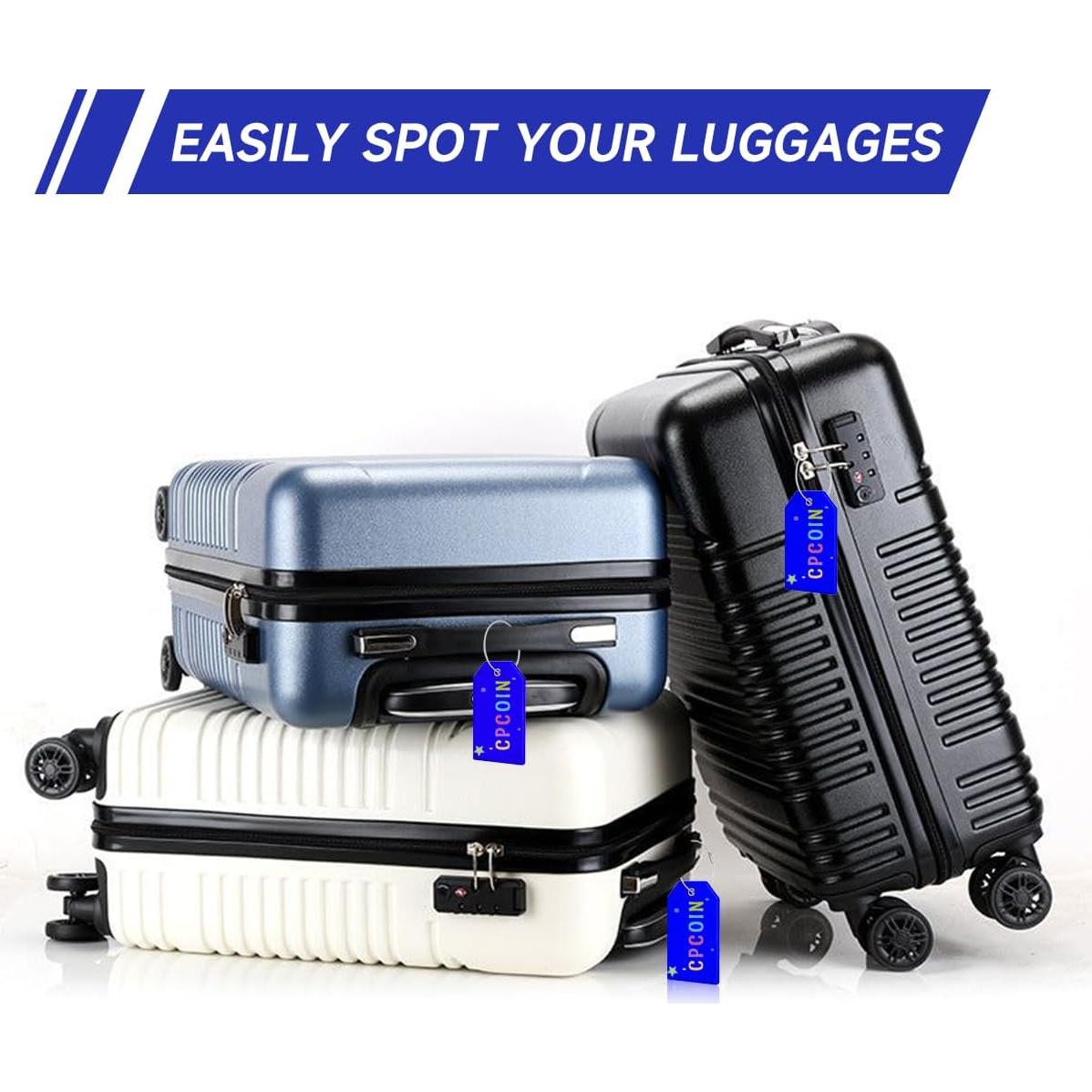 Etiquetas de Equipaje CPCOIN 2 Paquete Silicona Azul