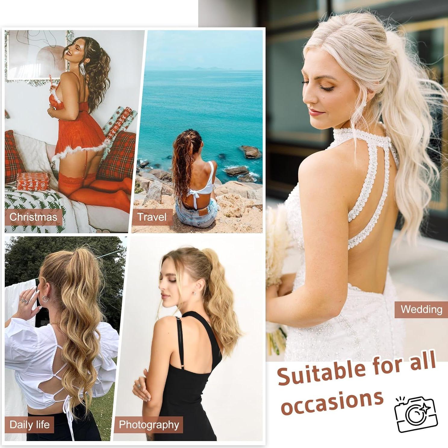 Extensión de Cola de Caballo Flufymooz 45.72 cm Marrón Almendra