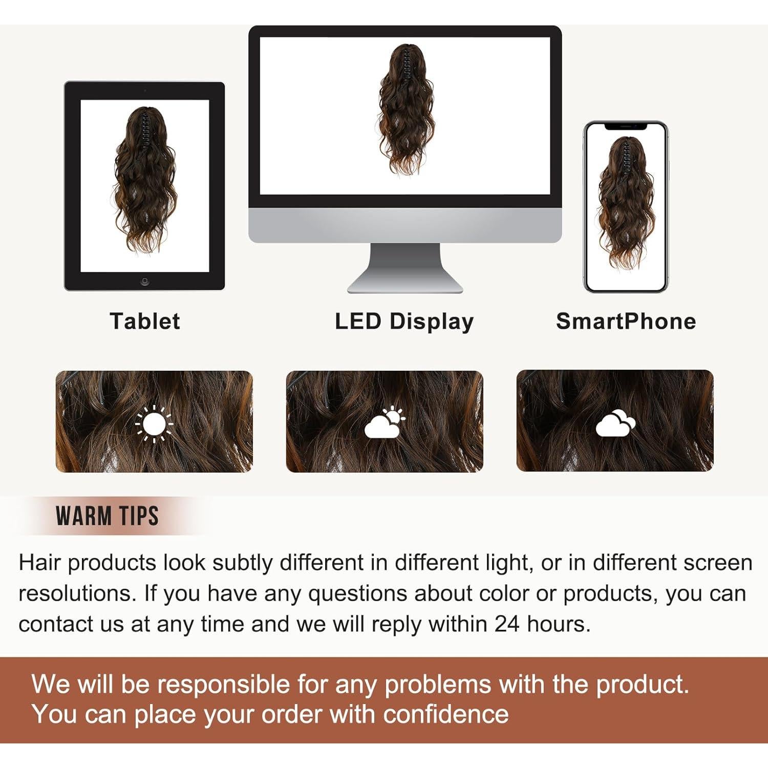 Extensión de Cola de Caballo Flufymooz 45.72 cm Marrón Almendra