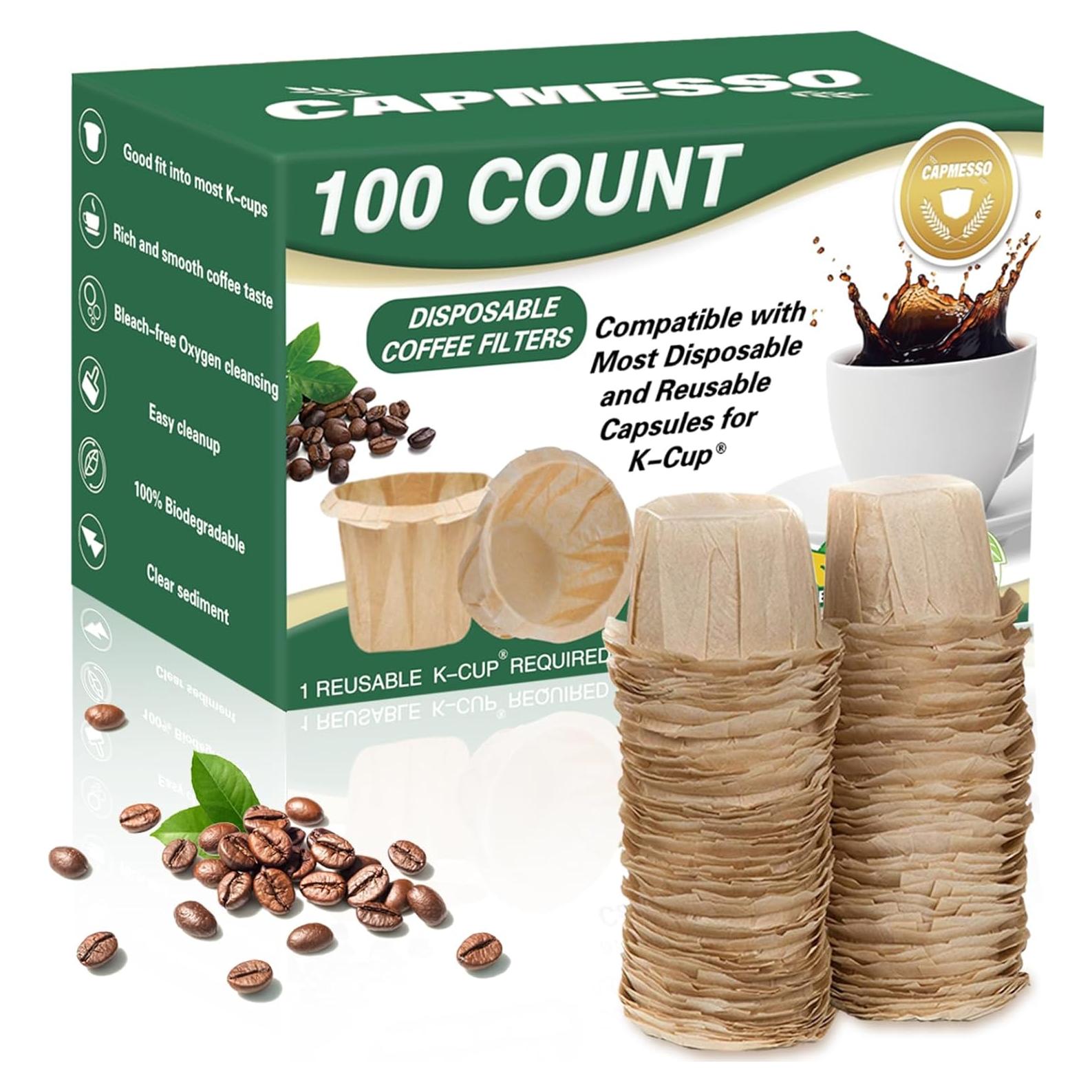 Filtros de papel para café CAPMESSO 100 unidades sin blanquear