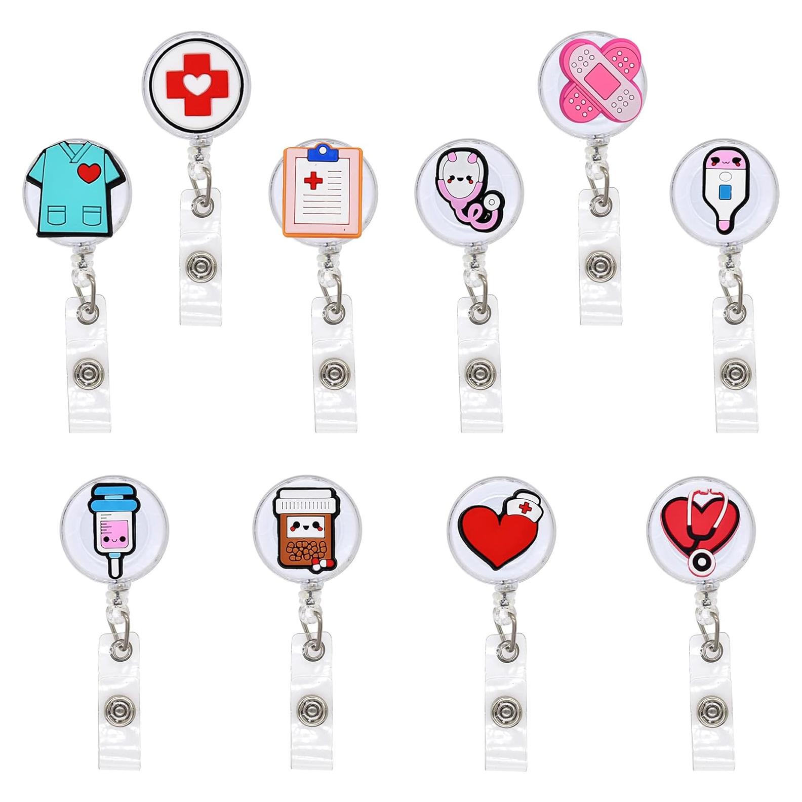 10 Soportes de Insignia Retráctiles YEALQUE para Enfermeras
