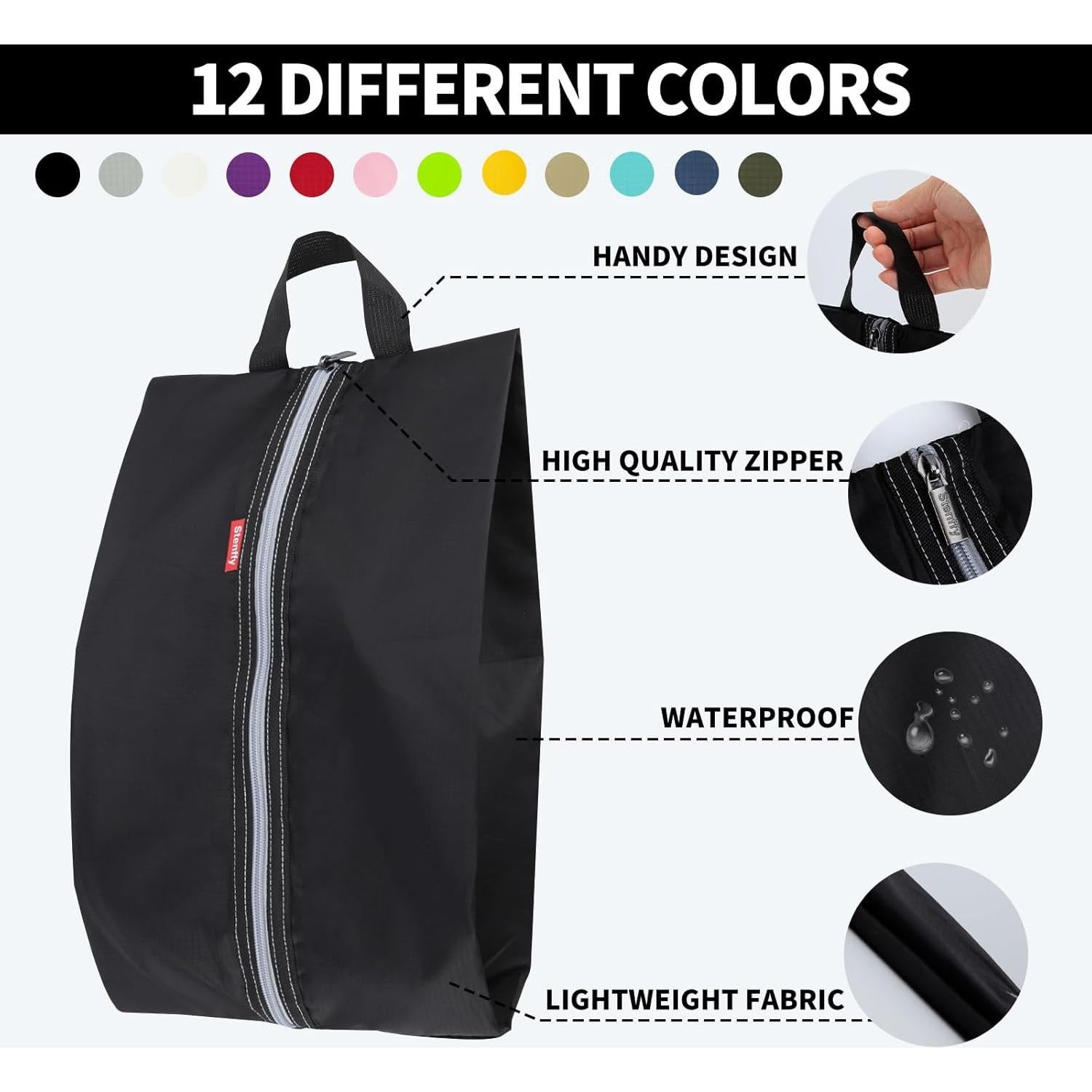 Set de 6 Bolsas para Zapatos Portátiles Impermeables - Negro