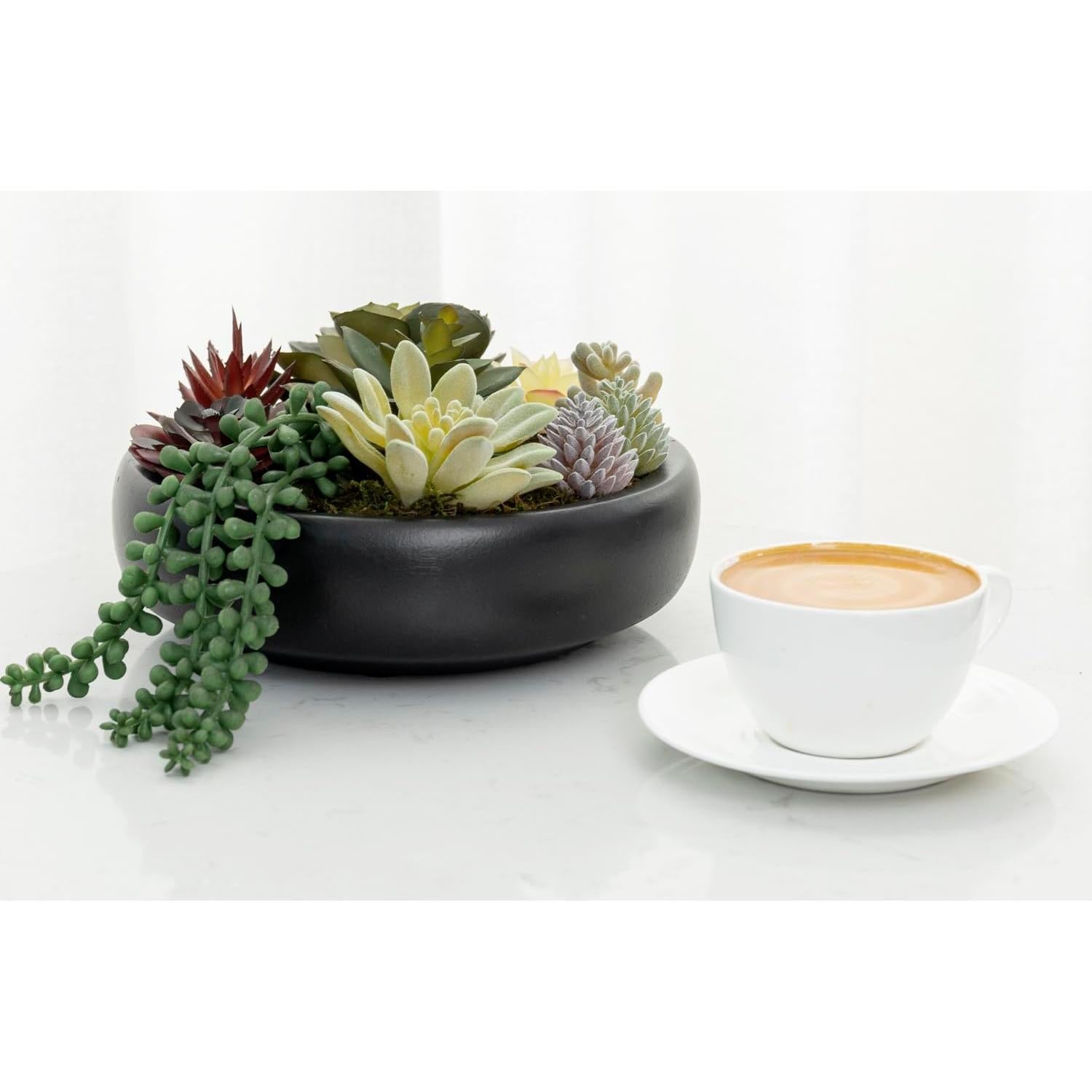Arreglo de Suculentas Artificiales MyGift en Maceta de Concreto 20 cm