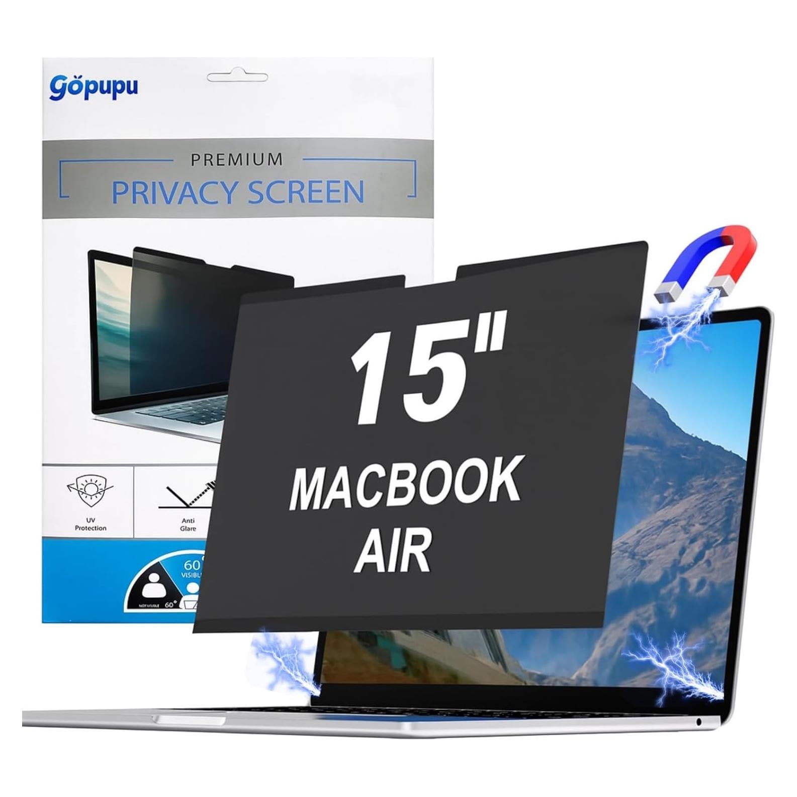 Funda de Privacidad Magnética Gopupu para MacBook Air 15" 2023-2025
