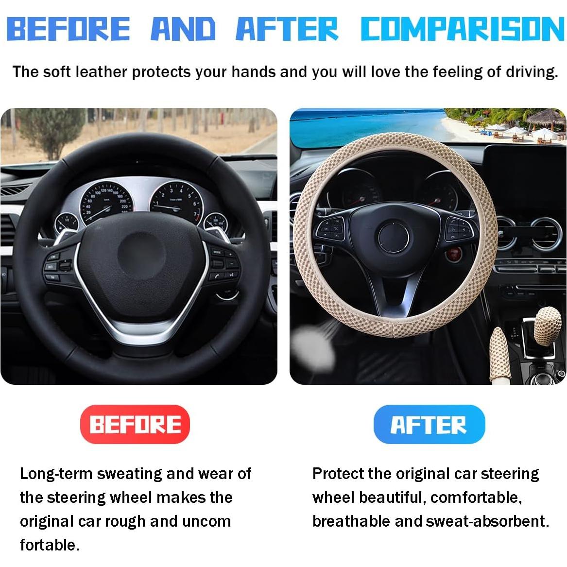 Juego de Fundas de Volante Bittwee 3 Piezas Beige