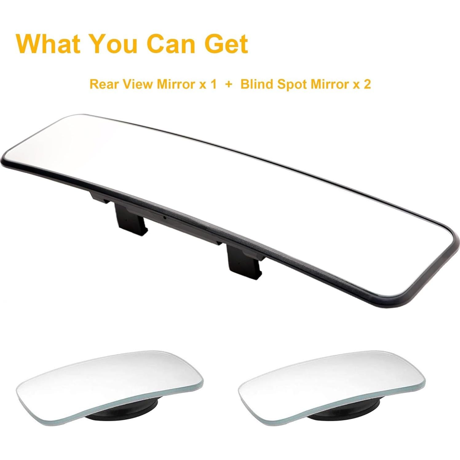 Espejo Retrovisor Panorámico Kitbest 29 cm Convexo Ajustable