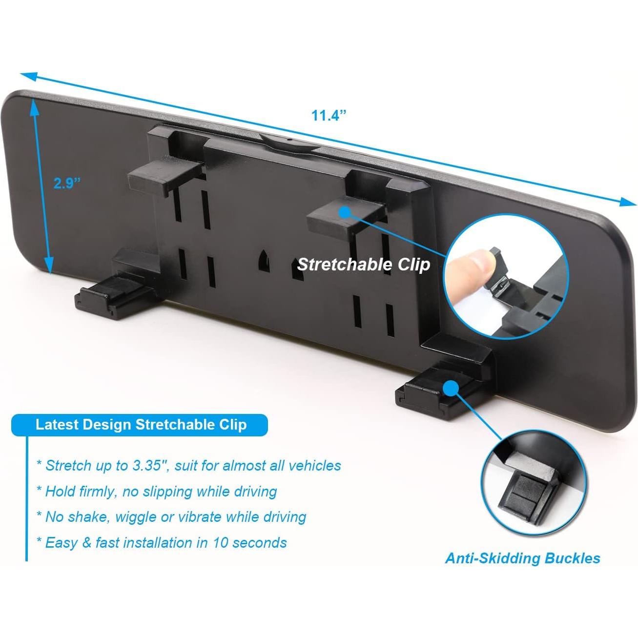 Espejo Retrovisor Panorámico Kitbest 29 cm Convexo Ajustable
