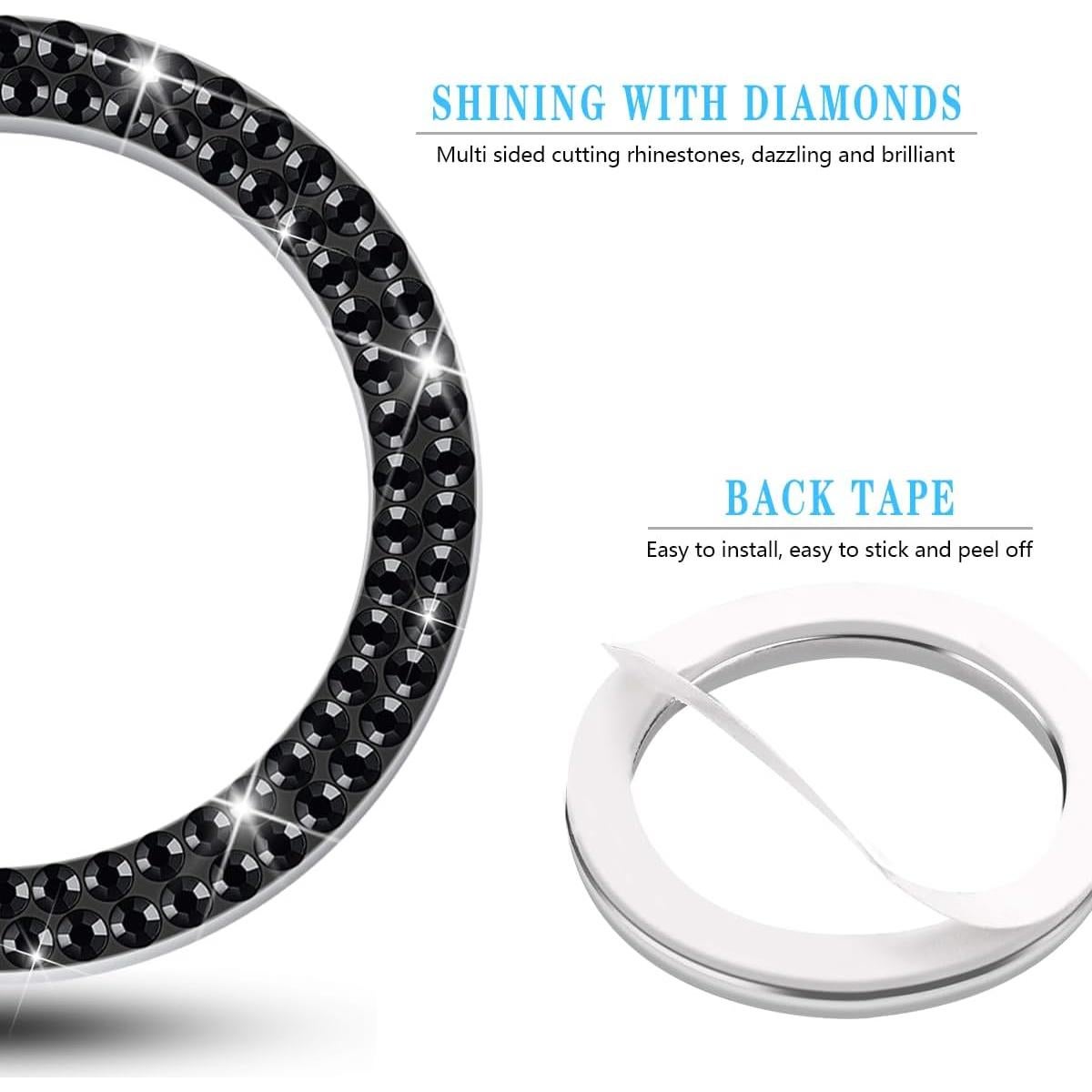 2 Pegatinas de Anillo Brillante KHGUZ para Arranque de Coche