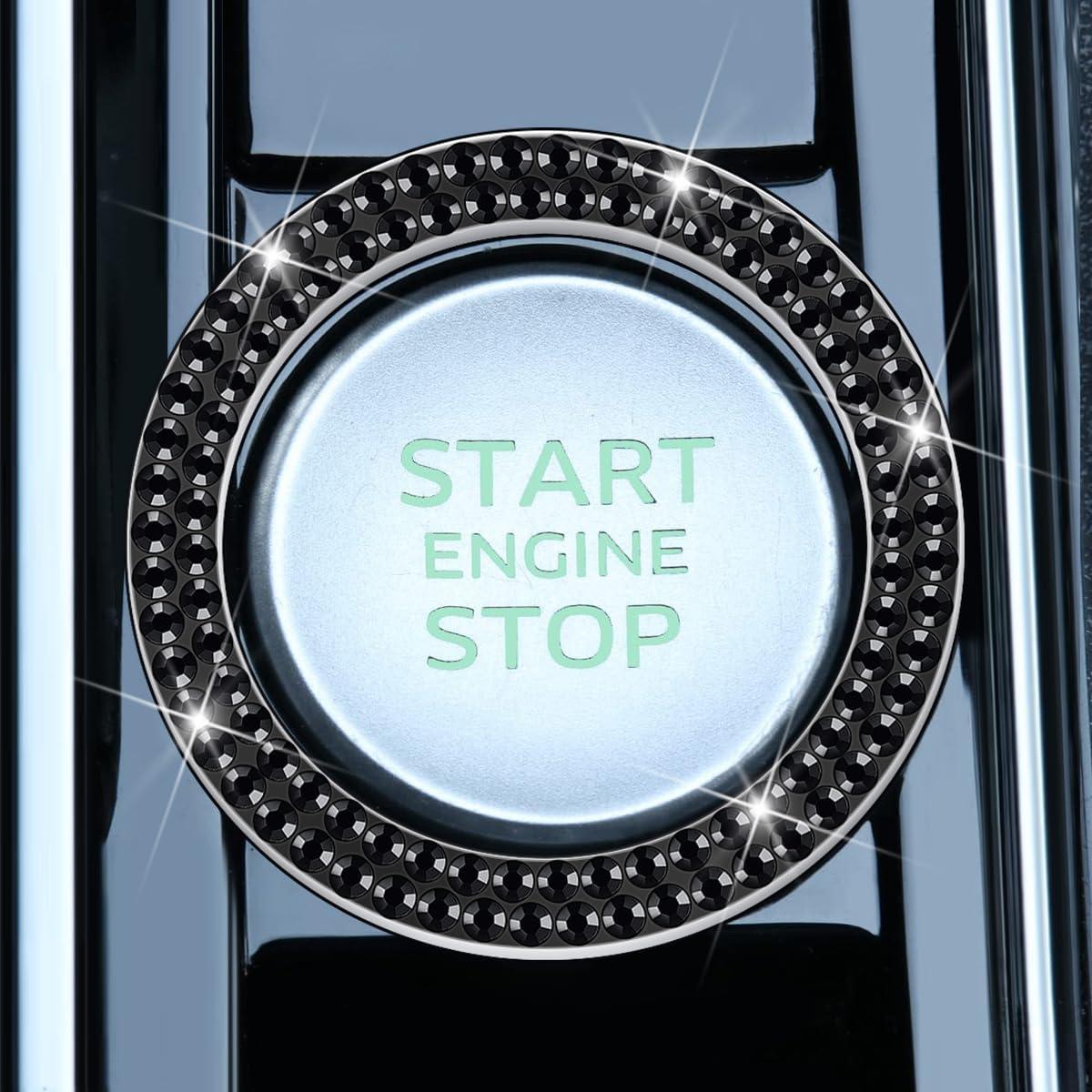 2 Pegatinas de Anillo Brillante KHGUZ para Arranque de Coche