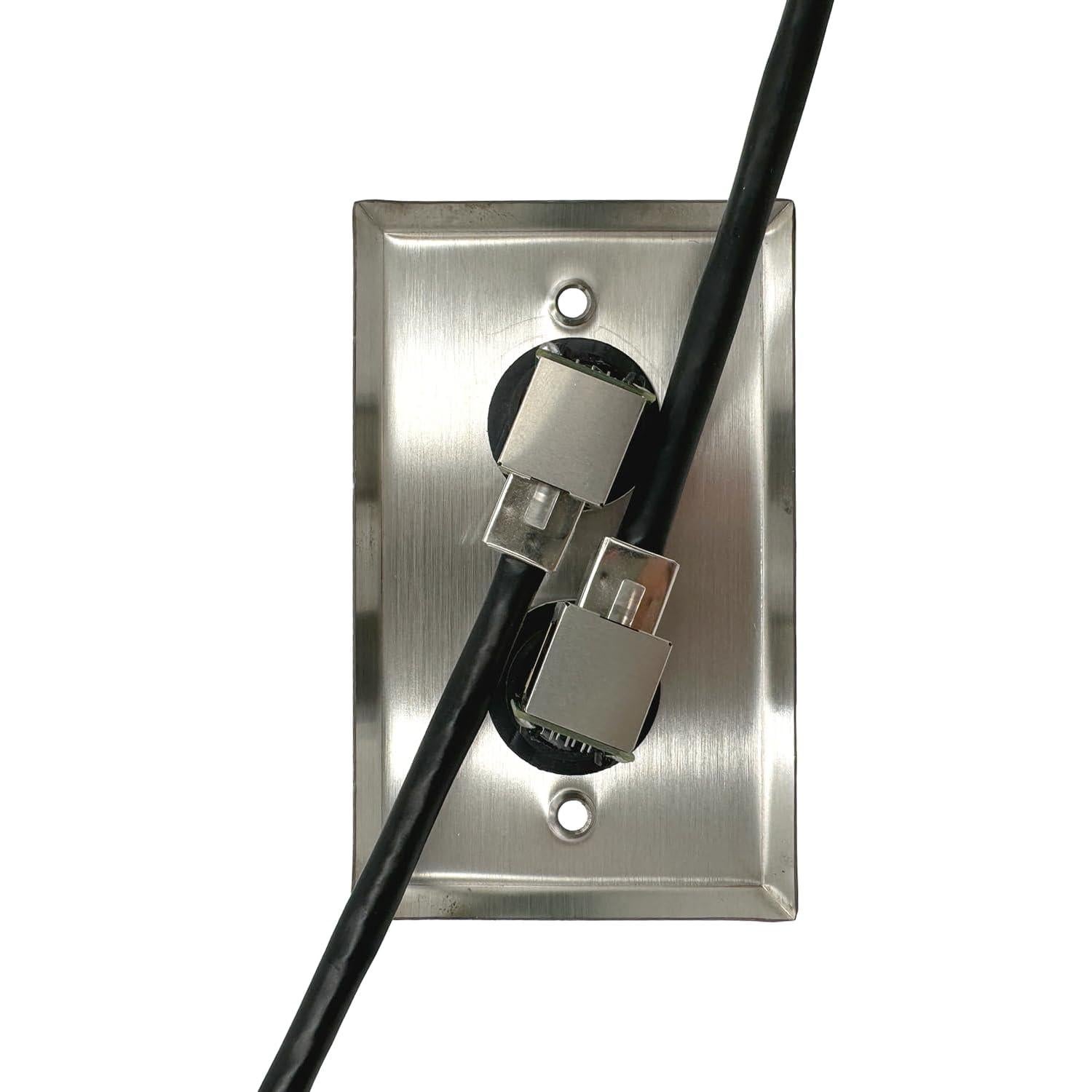 Placa de Pared Ethernet Doble RJ45 CAT6 Impermeable ETS