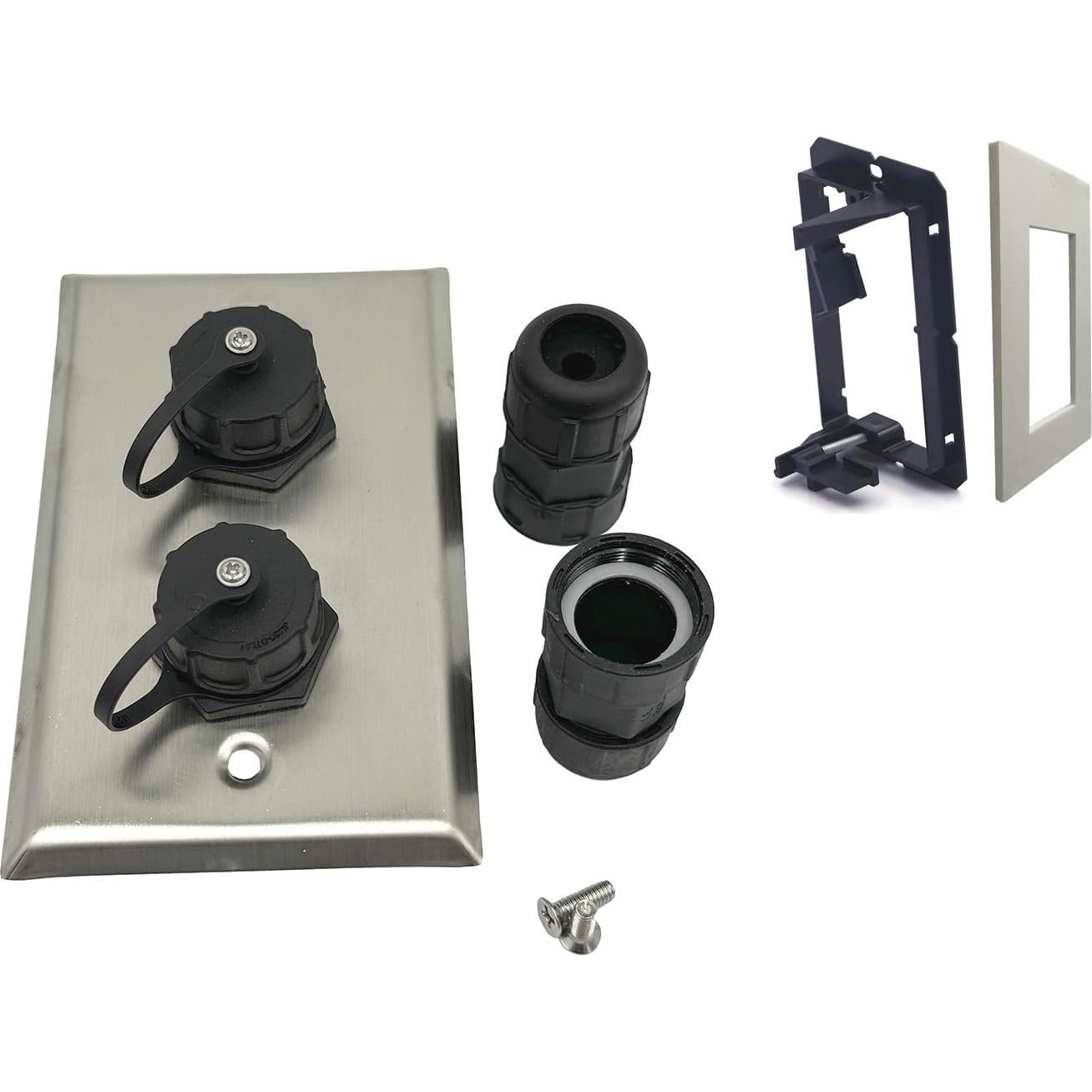 Placa de Pared Ethernet Doble RJ45 CAT6 Impermeable ETS