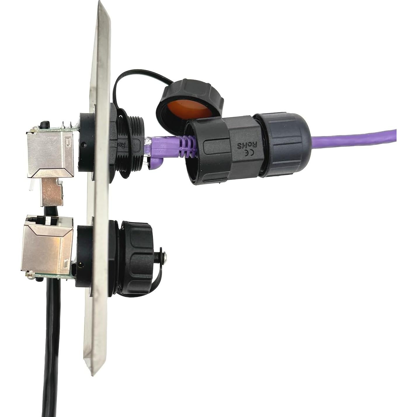 Placa de Pared Ethernet Doble RJ45 CAT6 Impermeable ETS