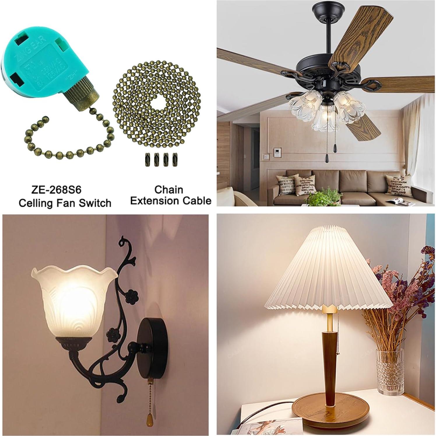 Interruptor de Ventilador de Techo 3 Velocidades PaeorRorL ZE-268S6