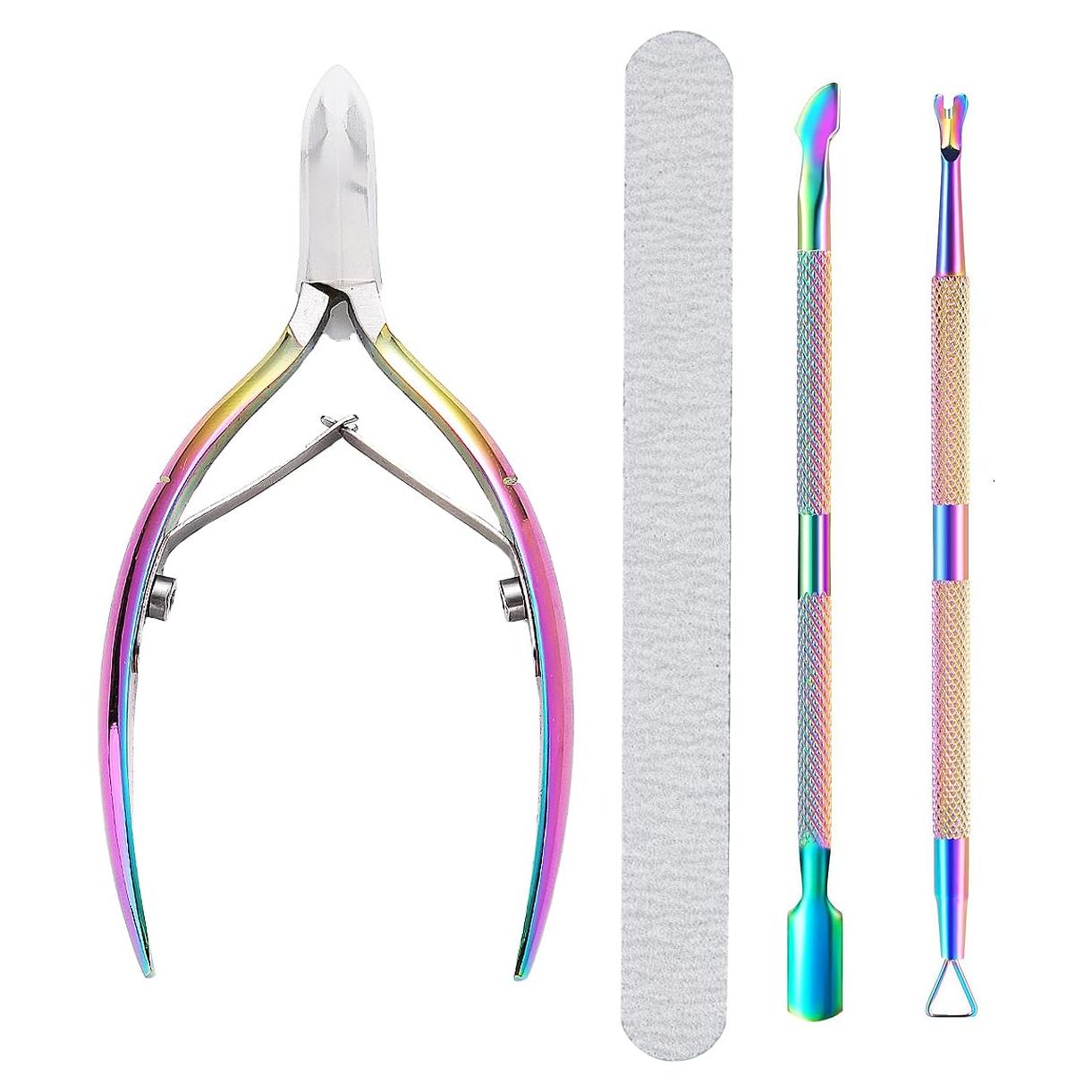 Kit Removedor de Cutículas Sotong 4 en 1 - Tijeras y Empujador