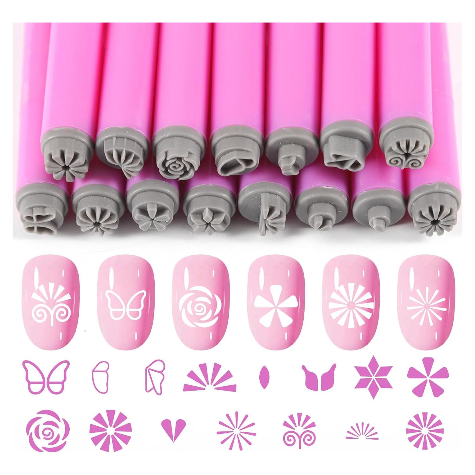 Juego de 15 Bolígrafos Estampadores de Uñas DANNEASY - Herramientas DIY