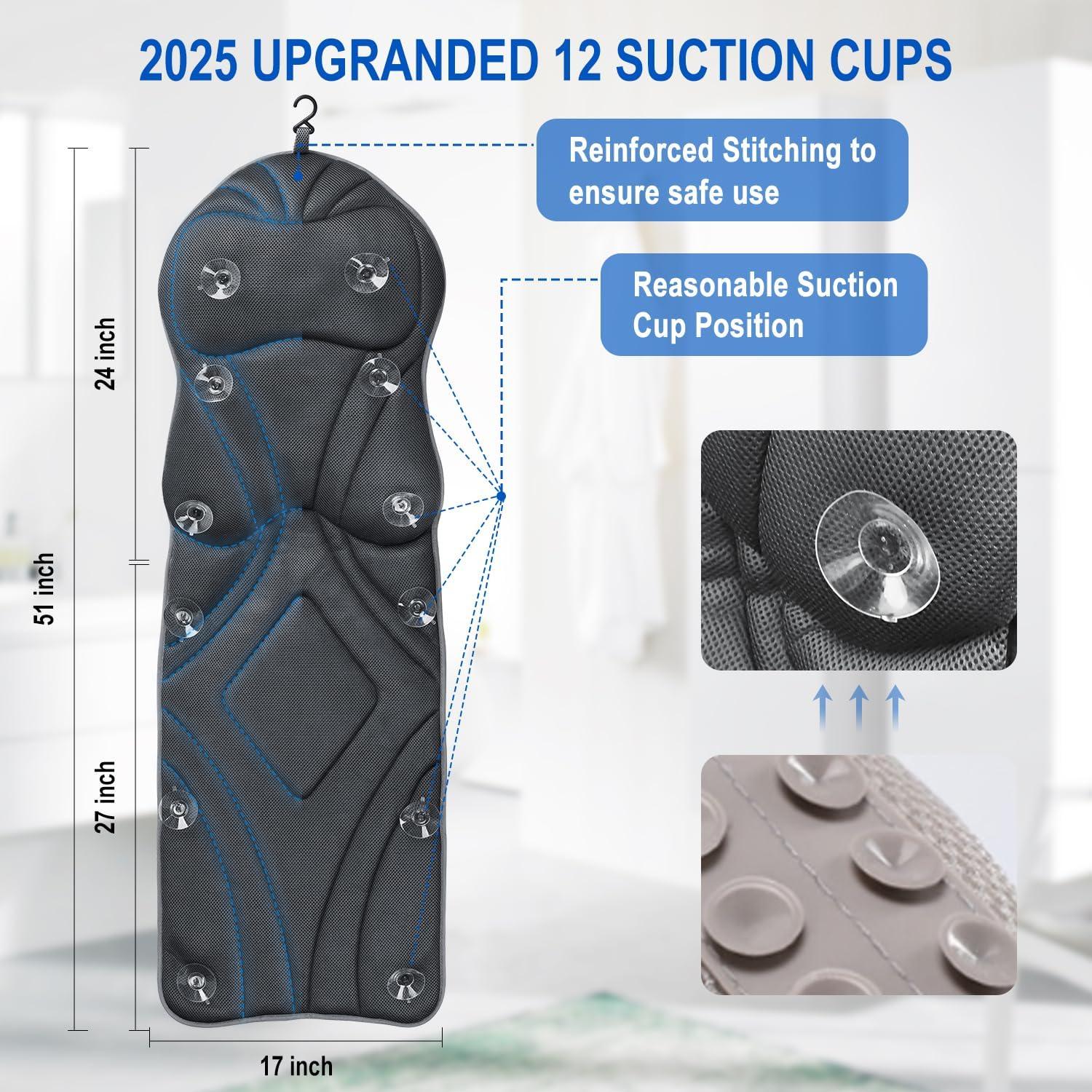 Almohada de Baño de Cuerpo Completo SNLEWRTU Gris Oscuro