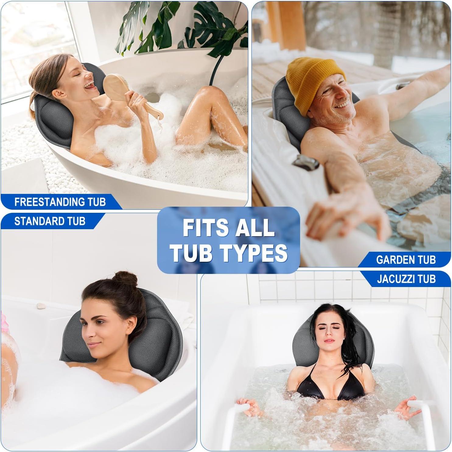 Almohada de Baño de Cuerpo Completo SNLEWRTU Gris Oscuro