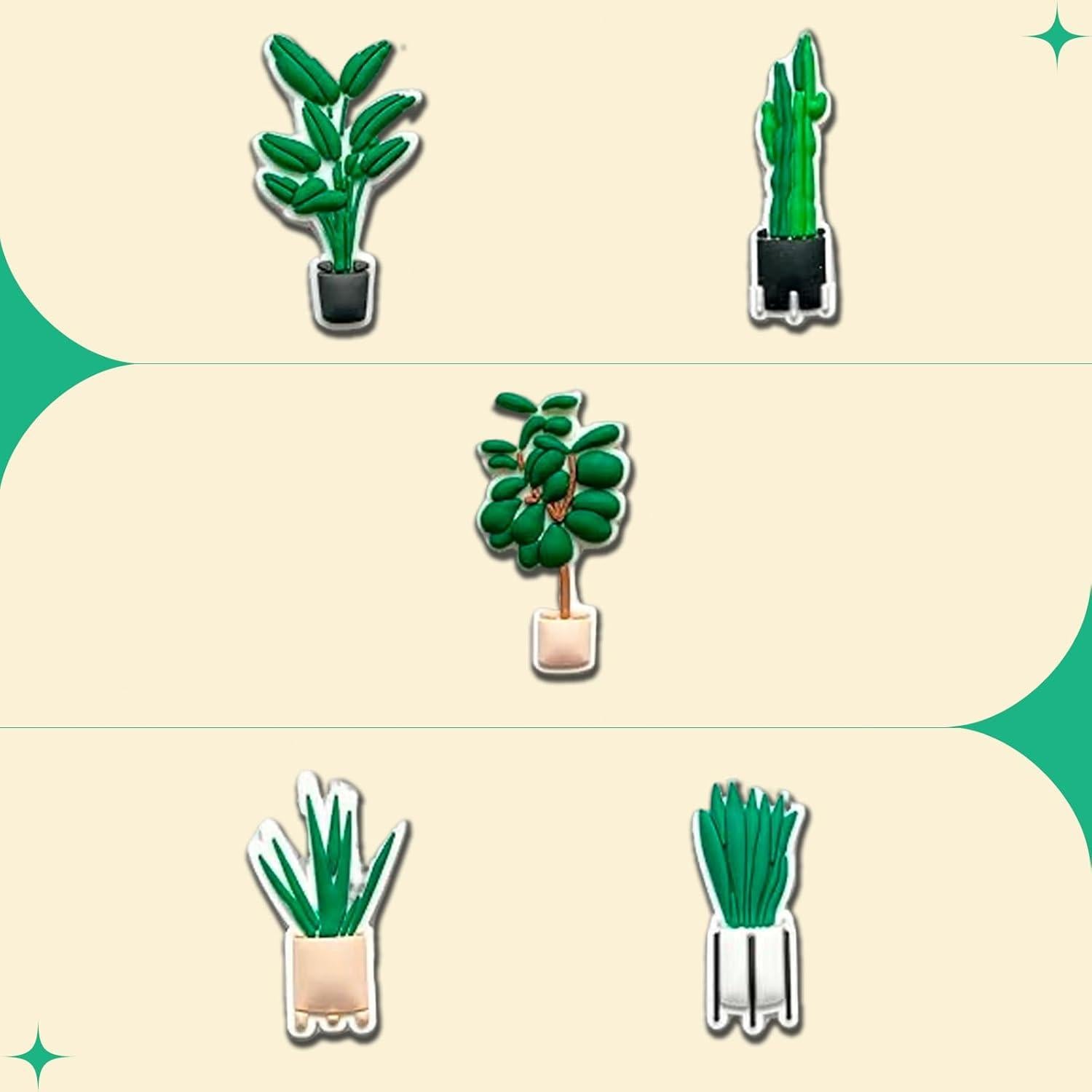 Encantos para Zapatos Crocs Hojas Verdes - 15 Piezas Unisex