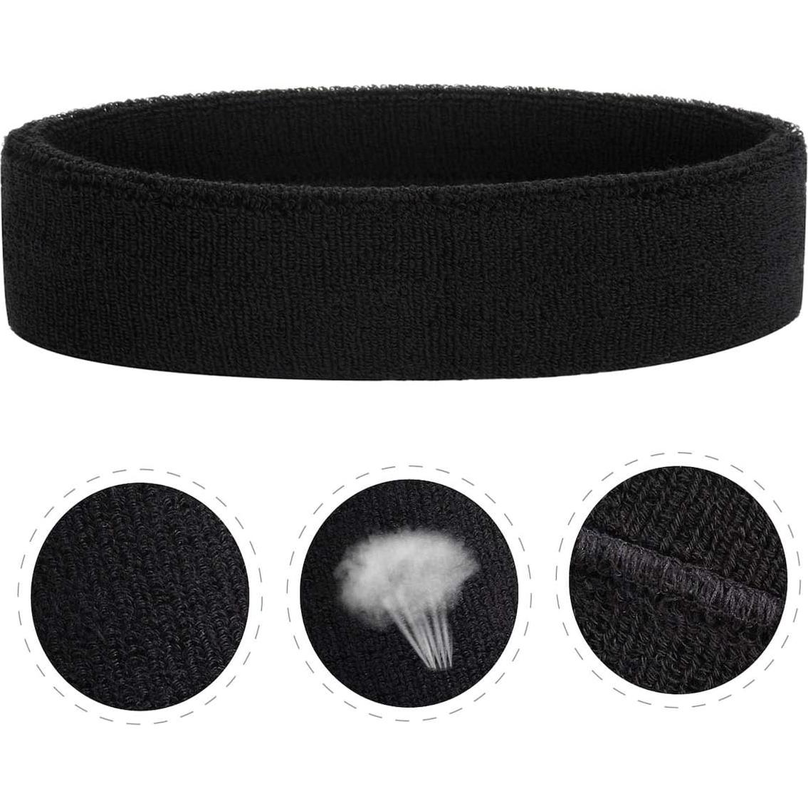 Banda para la cabeza ONUPGO negra - Absorción de sudor, 20 cm