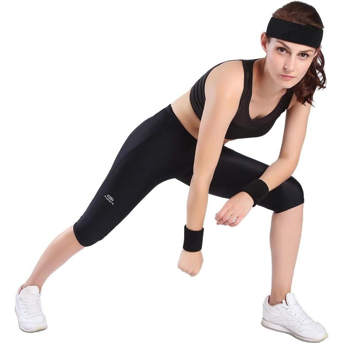 Banda para la cabeza ONUPGO negra - Absorción de sudor, 20 cm