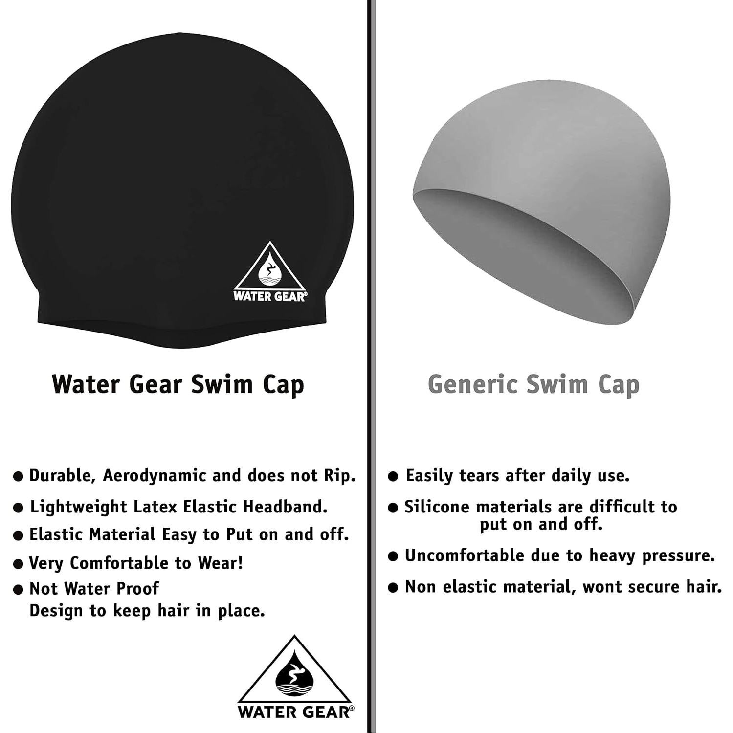 Gorro de Silicona Water Gear - Unisex, Ajuste Cómodo, Negro