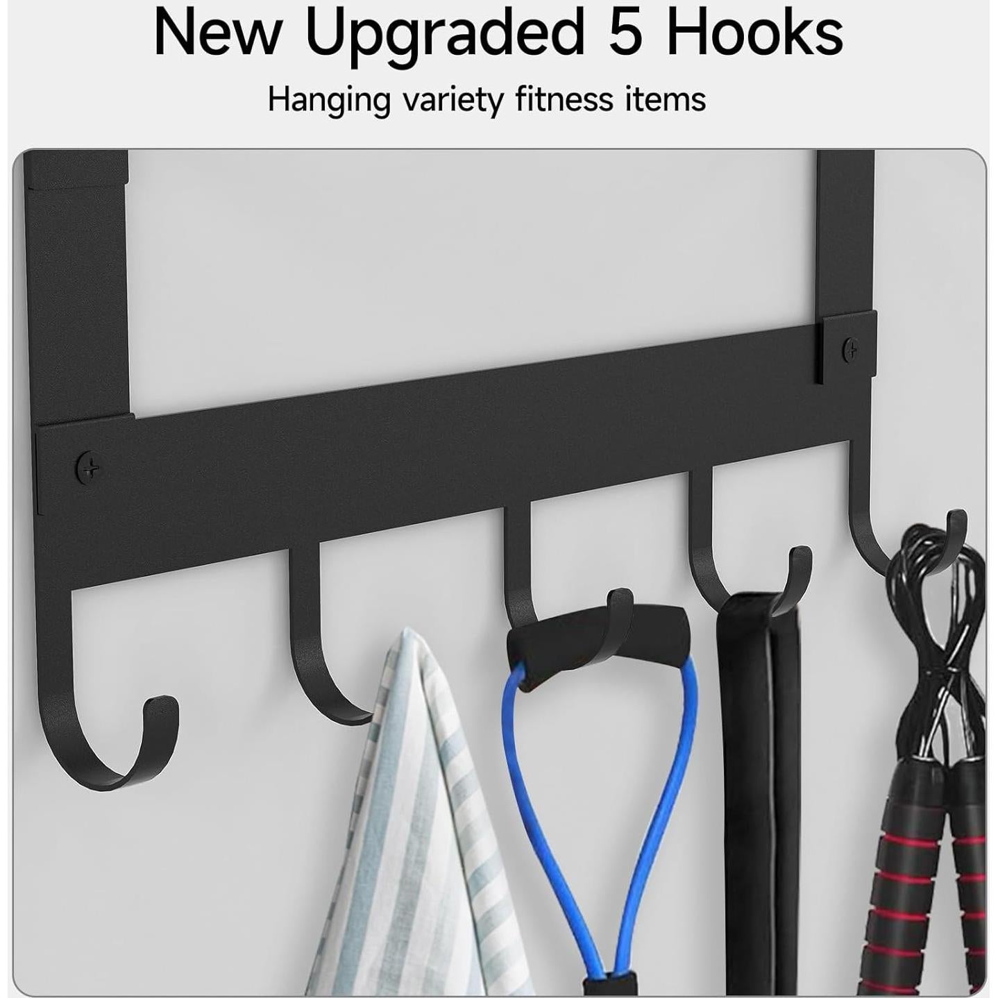 Soporte de Pared para Esteras de Yoga LSK, Metal Negro, 4 Niveles