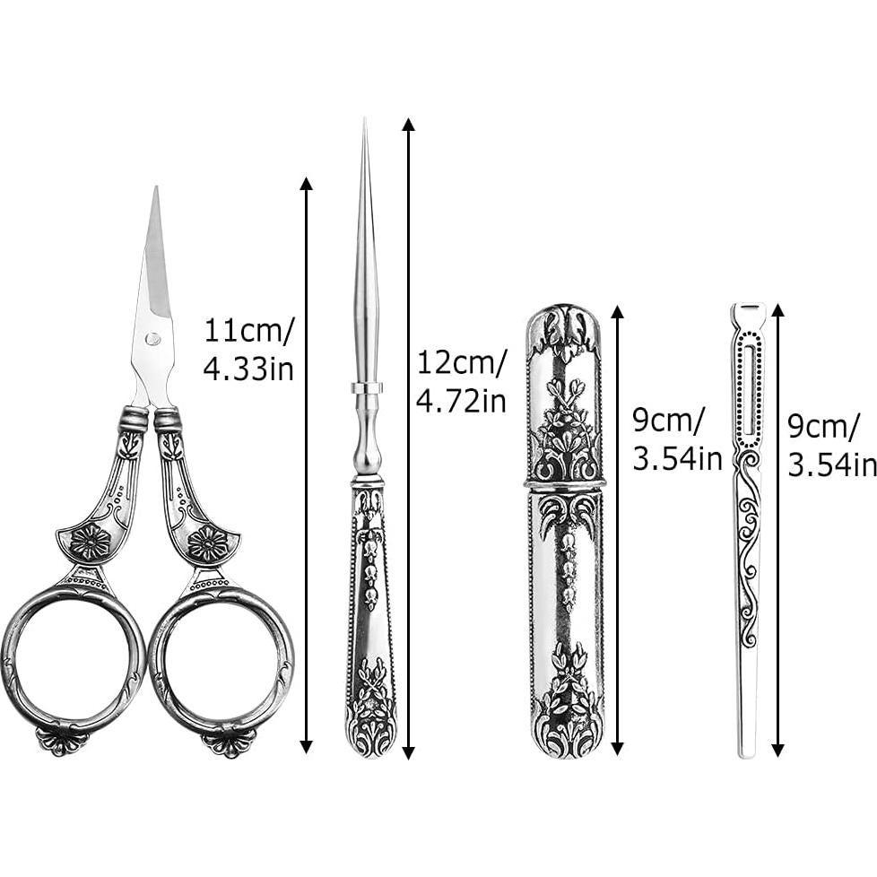 Tijeras de Bordado Vintage BUTUZE 11 cm con Kit de Costura