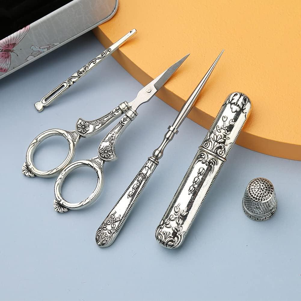 Tijeras de Bordado Vintage BUTUZE 11 cm con Kit de Costura