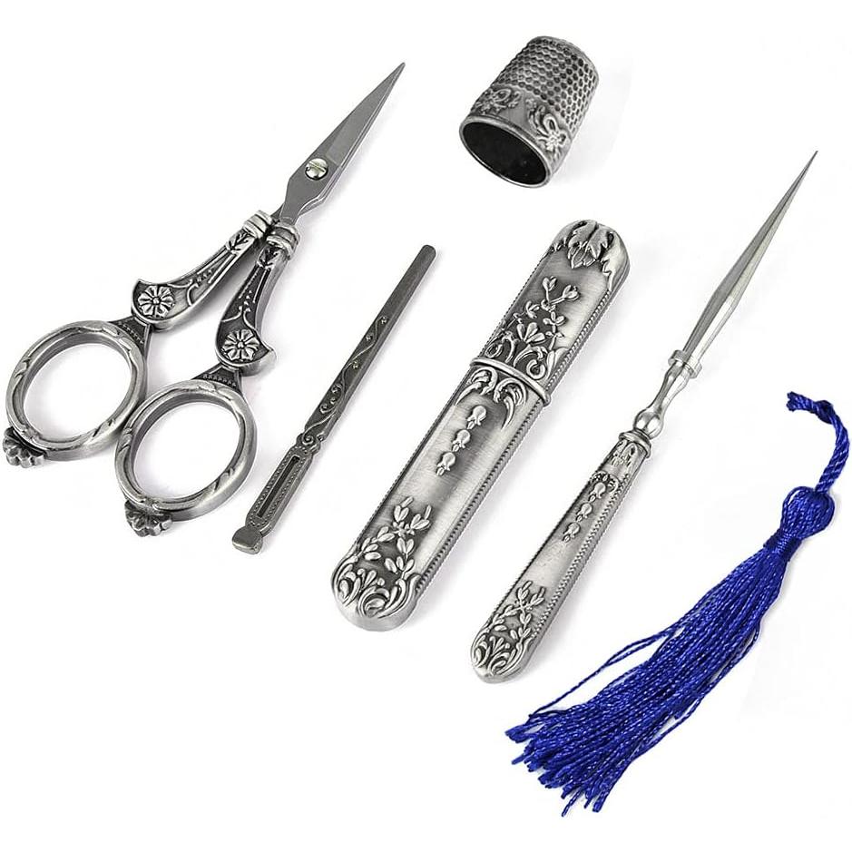 Tijeras de Bordado Vintage BUTUZE 11 cm con Kit de Costura