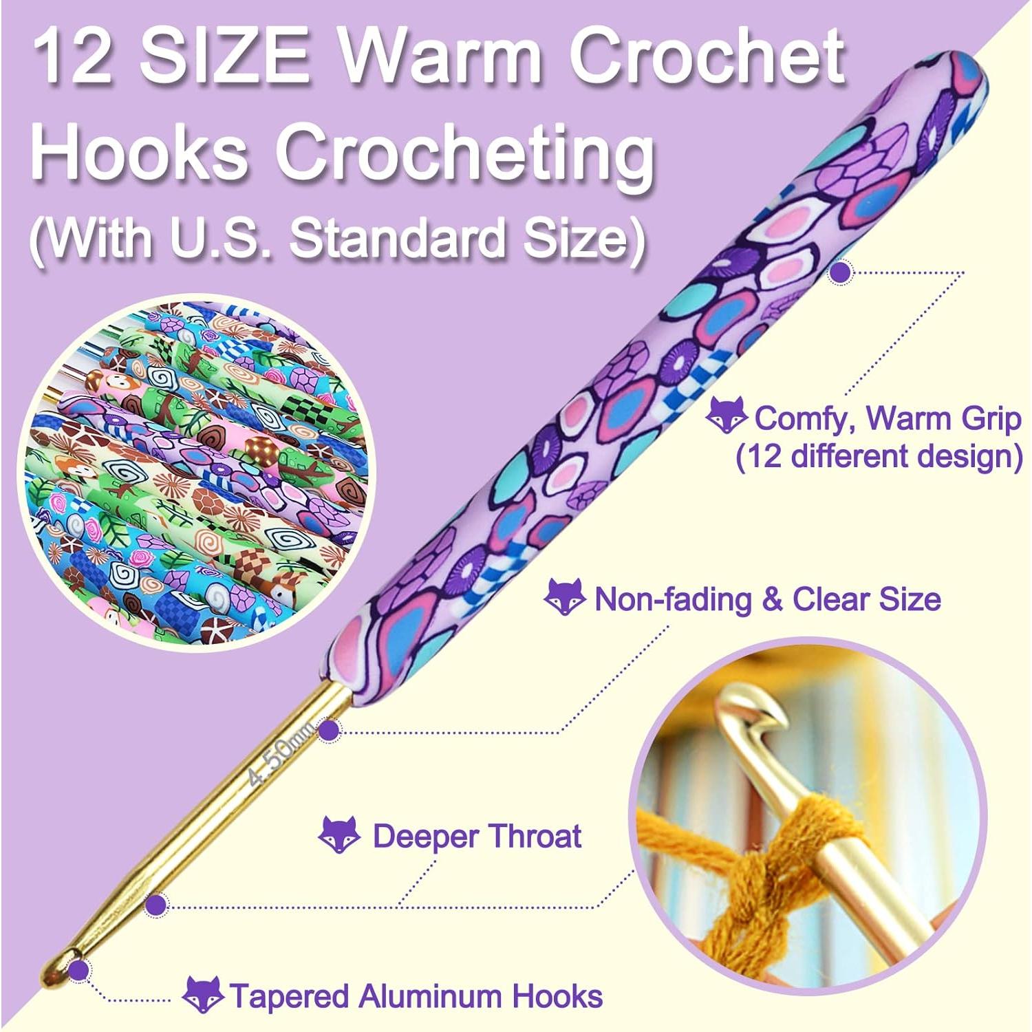 Juego de Ganchillos de Crochet Coopay 12 Piezas 2.25mm a 8mm