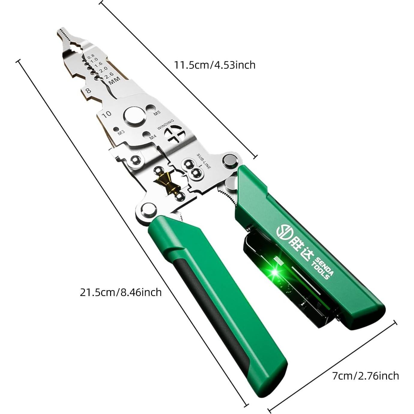 Destripador de Cables Plegable 18 en 1 SENDATOOLS Verde
