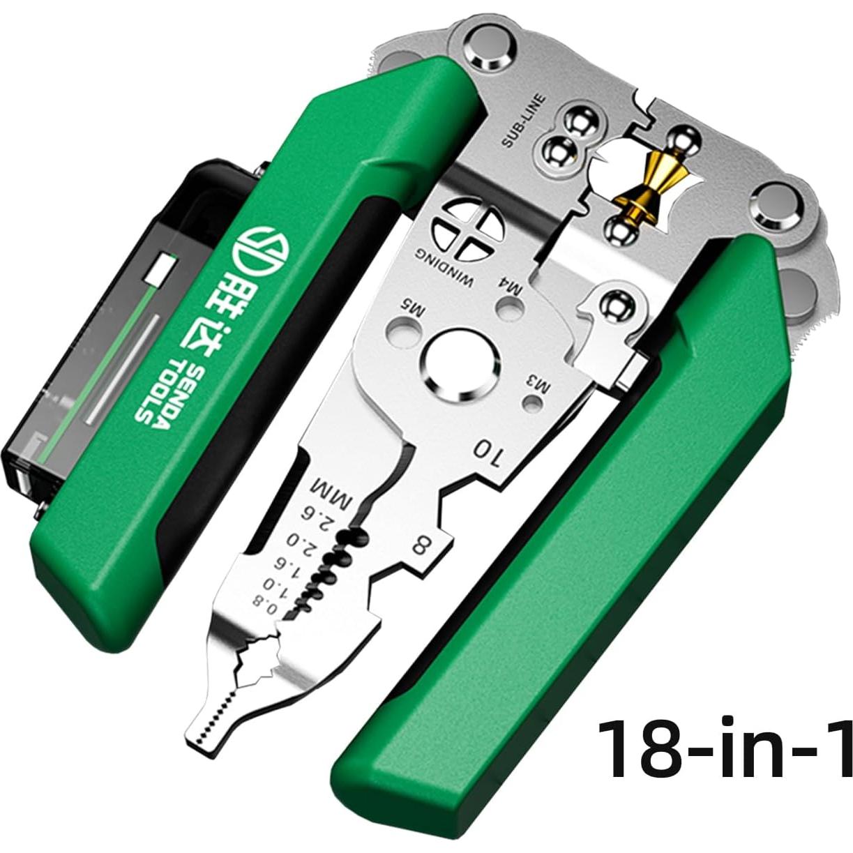 Destripador de Cables Plegable 18 en 1 SENDATOOLS Verde