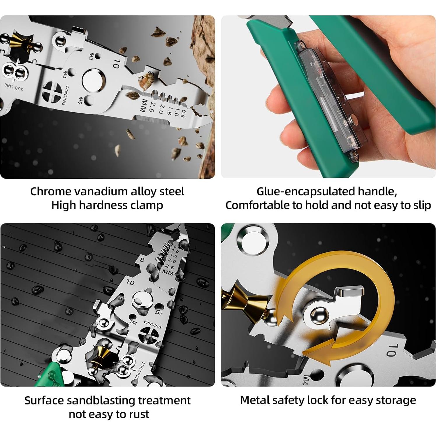 Destripador de Cables Plegable 18 en 1 SENDATOOLS Verde