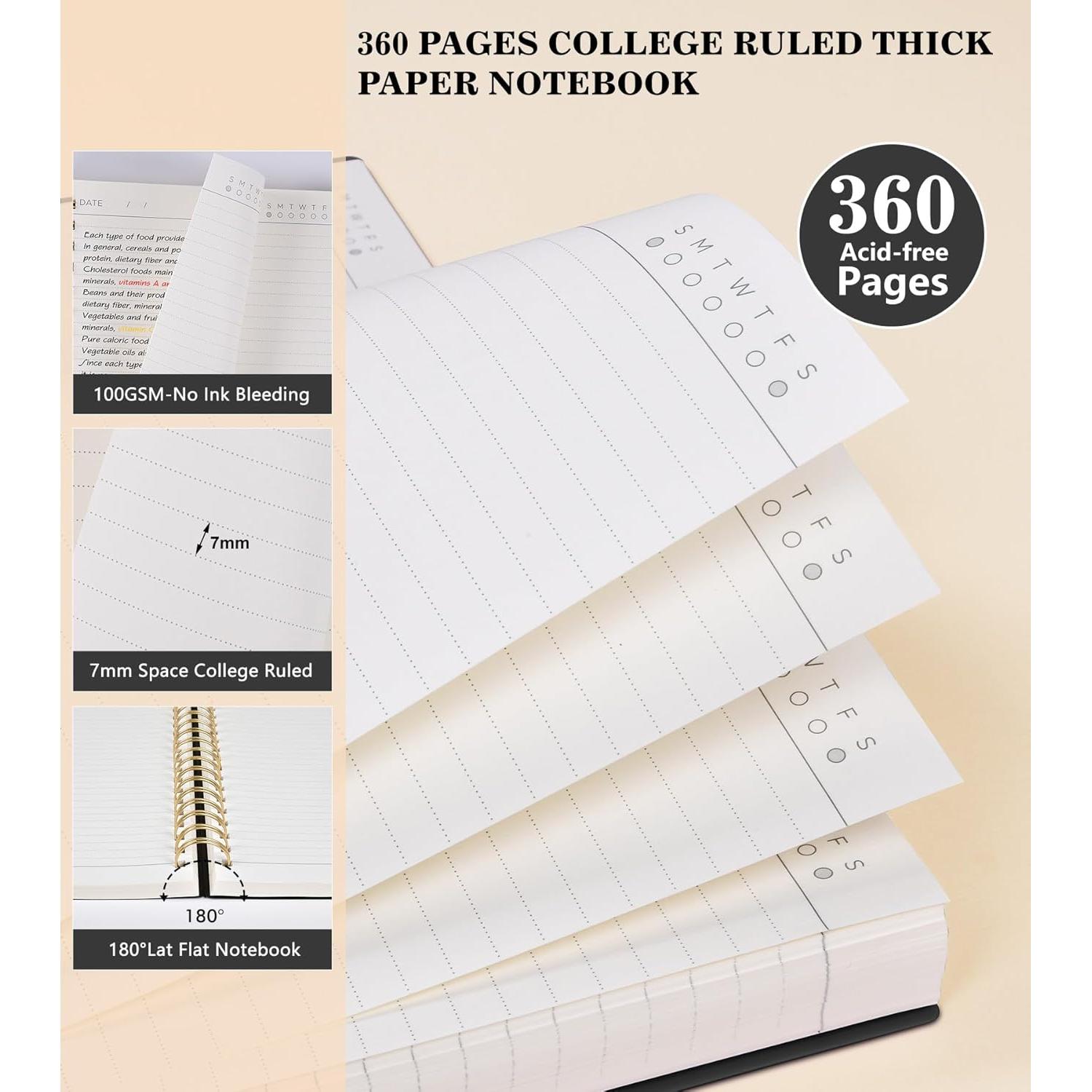 Cuaderno Espiral A4 MUAHLIUB Negro 360 Páginas 100GSM