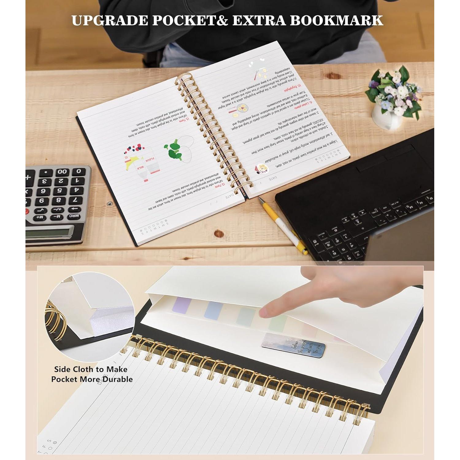 Cuaderno Espiral A4 MUAHLIUB Negro 360 Páginas 100GSM