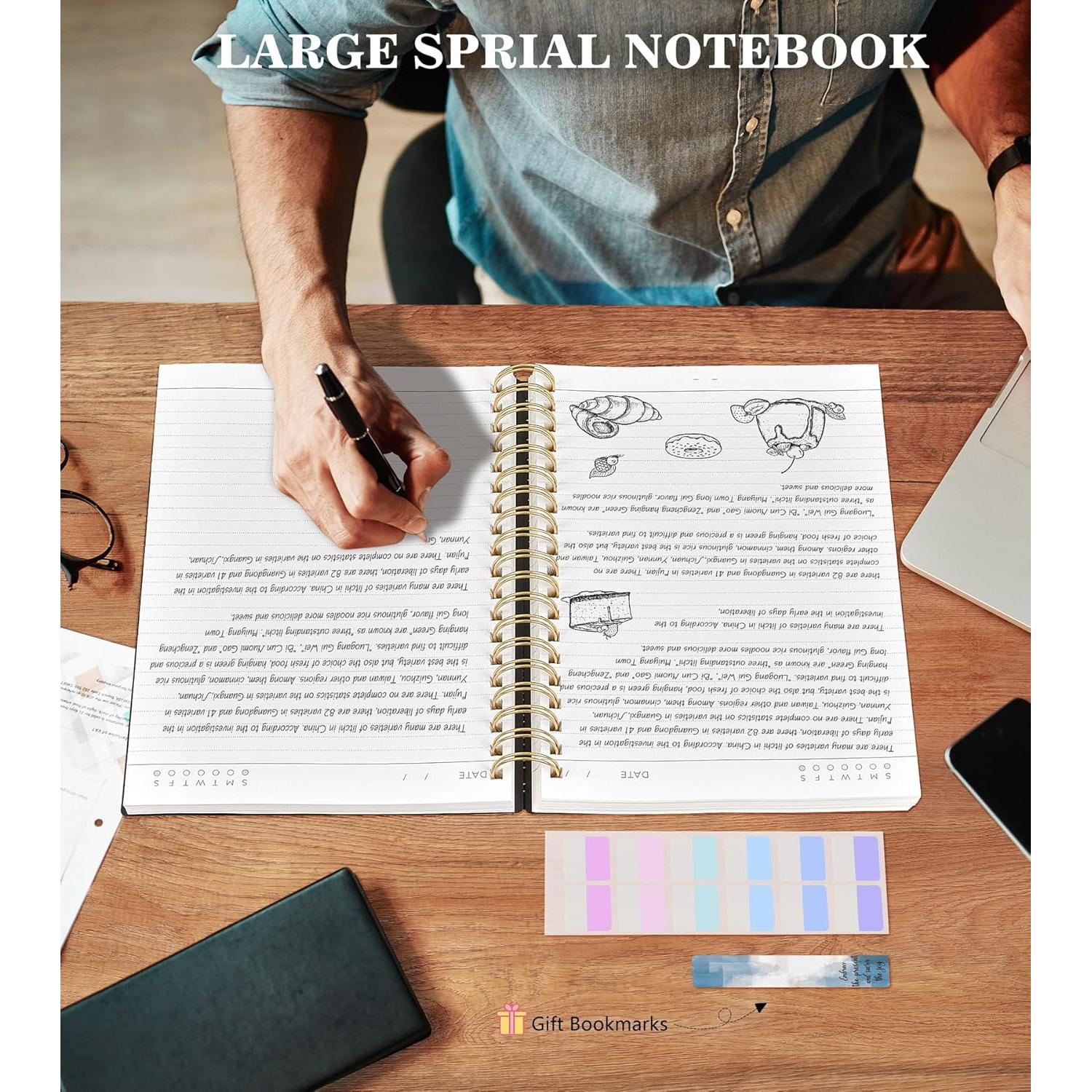 Cuaderno Espiral A4 MUAHLIUB Negro 360 Páginas 100GSM