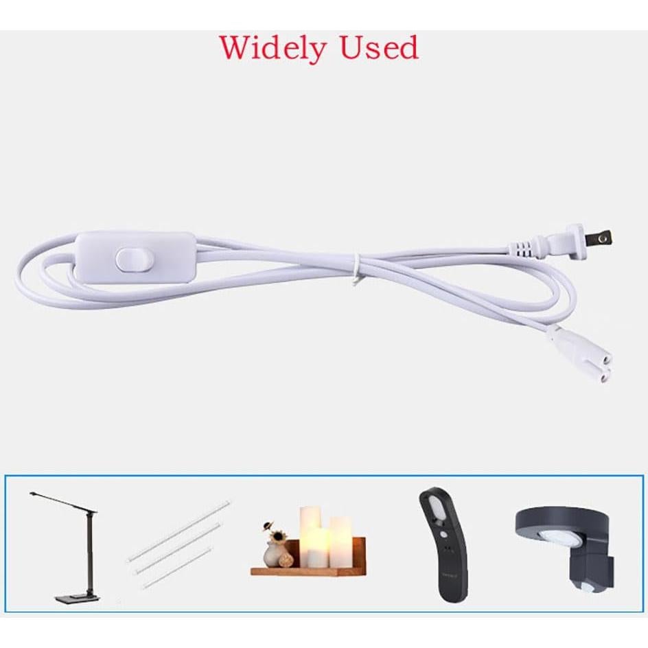 Cable de Extensión LED T5 T8 1.8M con Interruptor 2 Clavijas