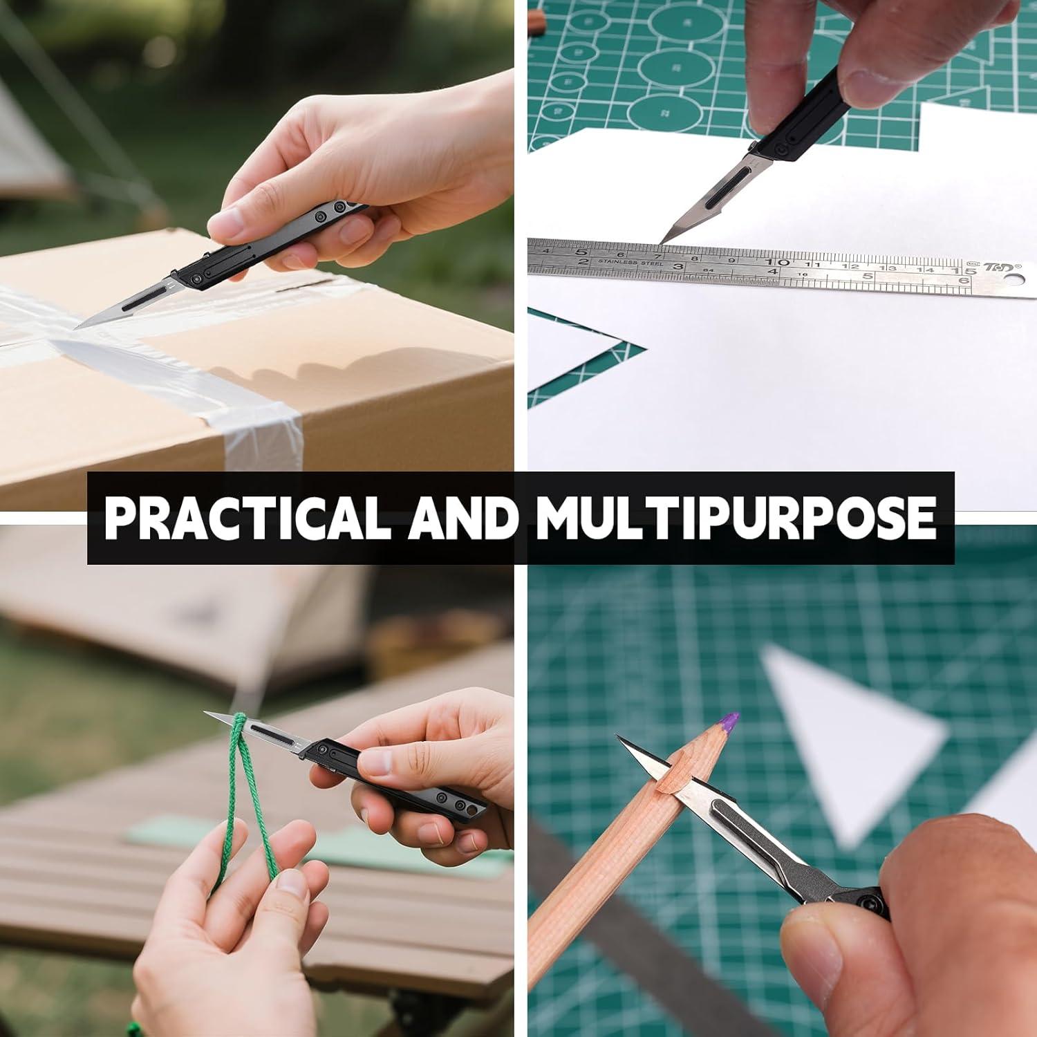 Cuchillo Utilitario Plegable TIKIDESIGN TKK3 Titanio EDC 10 Cuchillas