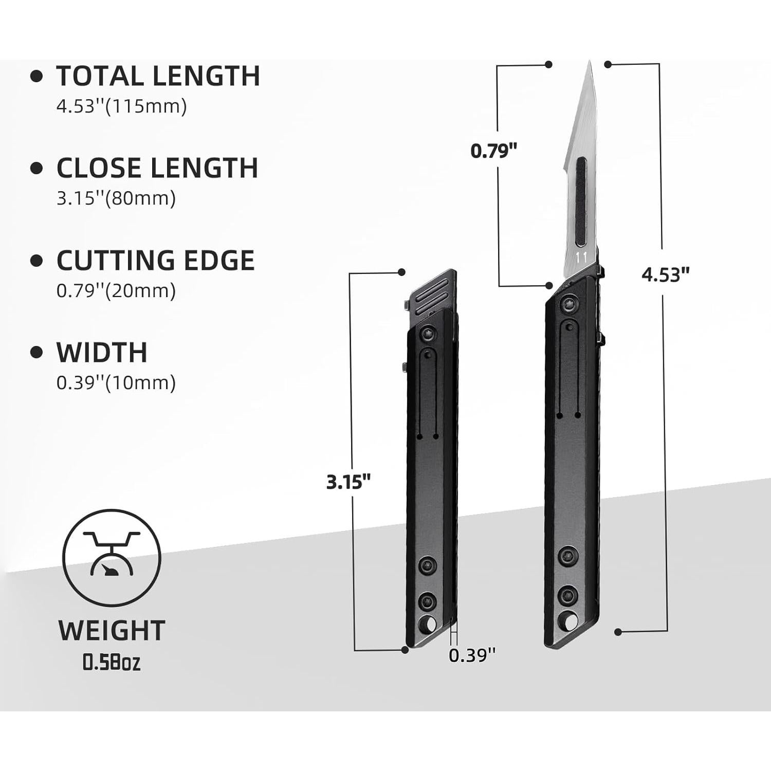 Cuchillo Utilitario Plegable TIKIDESIGN TKK3 Titanio EDC 10 Cuchillas