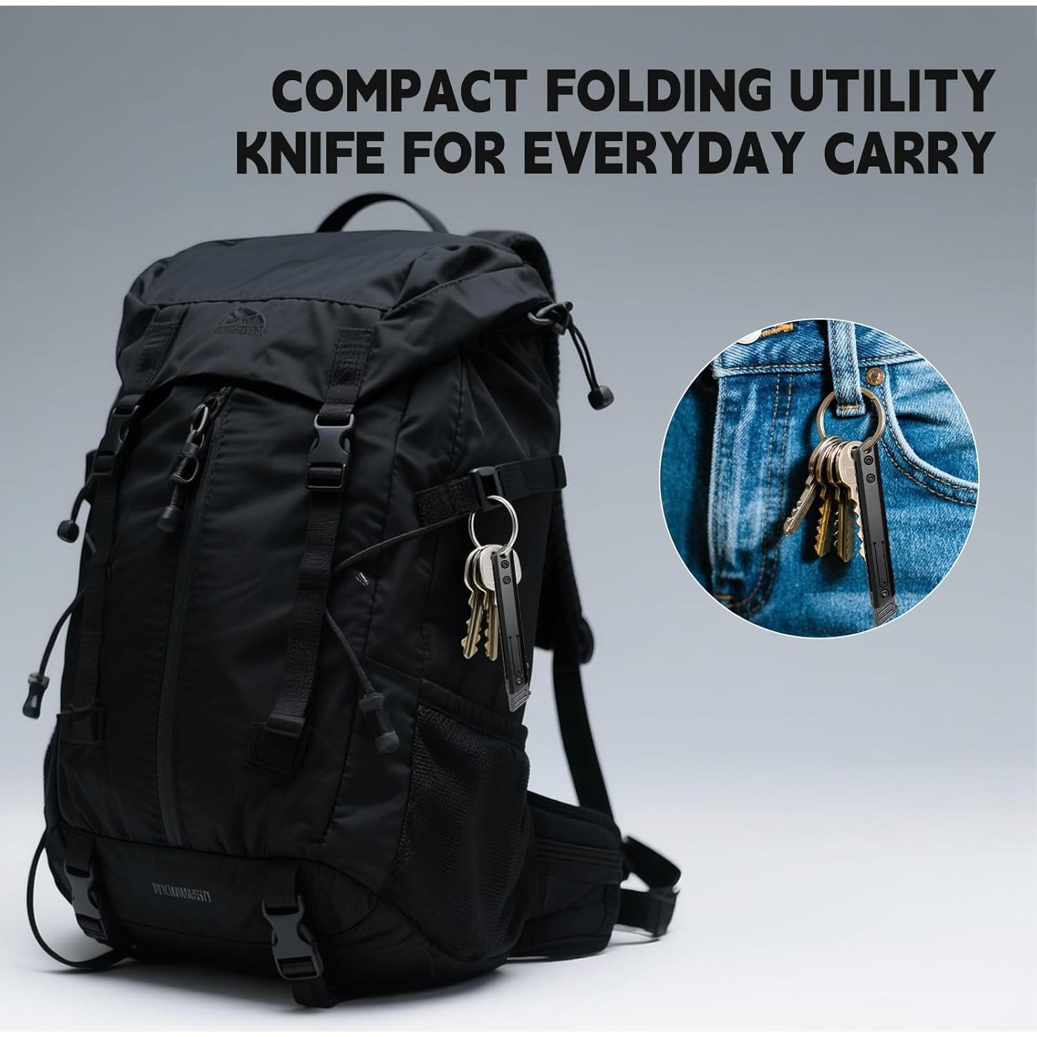 Cuchillo Utilitario Plegable TIKIDESIGN TKK3 Titanio EDC 10 Cuchillas