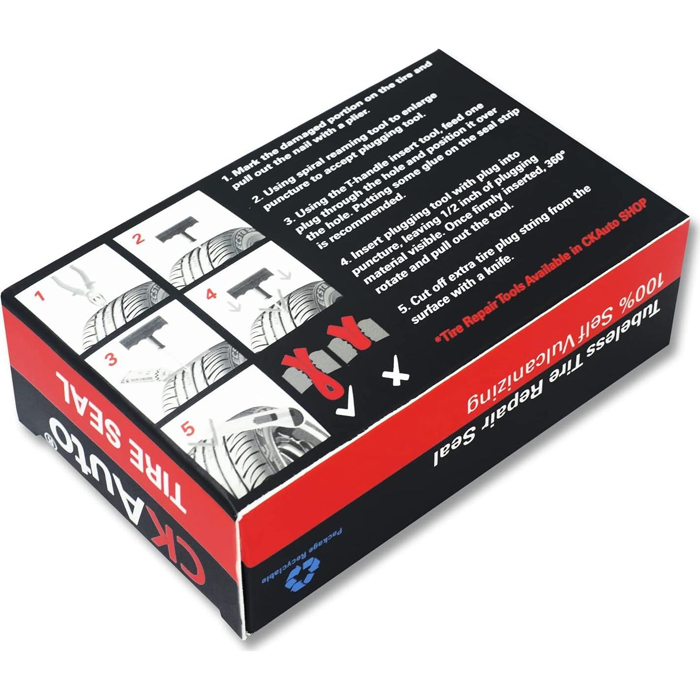 CKAuto 30pcs Cuerdas Negras 10.16 cm para Reparación de Neumáticos