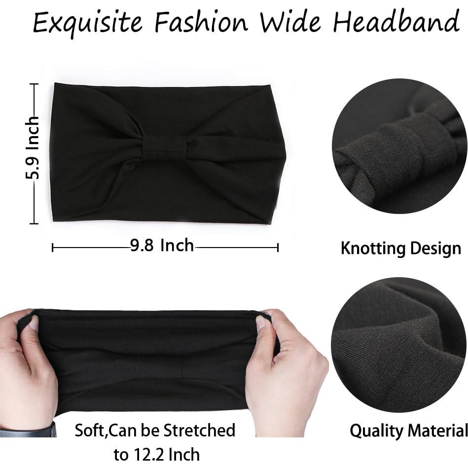 Diademas Anchas XTREND 4 Pcs Bohemias Elásticas para Mujeres