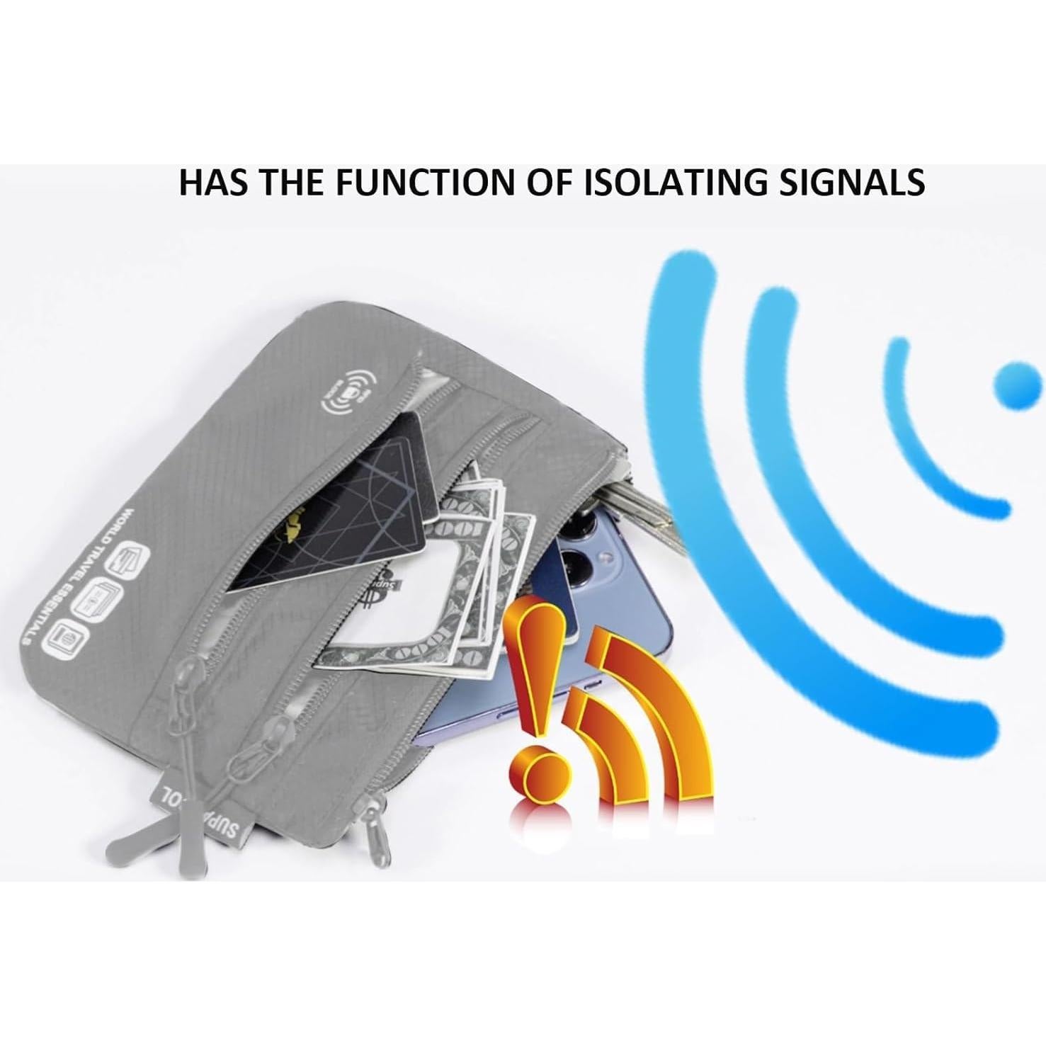 Portafolio de Pasaporte SUPACOOL con Bloqueo RFID - Set 2 Piezas Gris