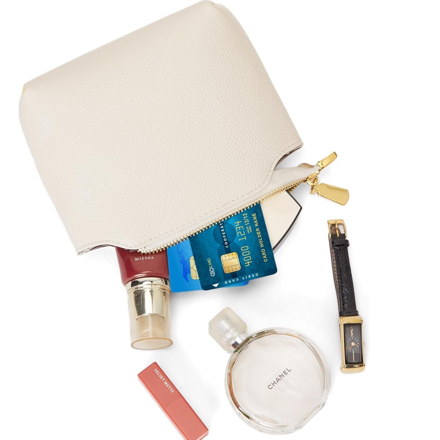 Monedero de Cuero PU VMEECARL Beige - Compacto y Unisex