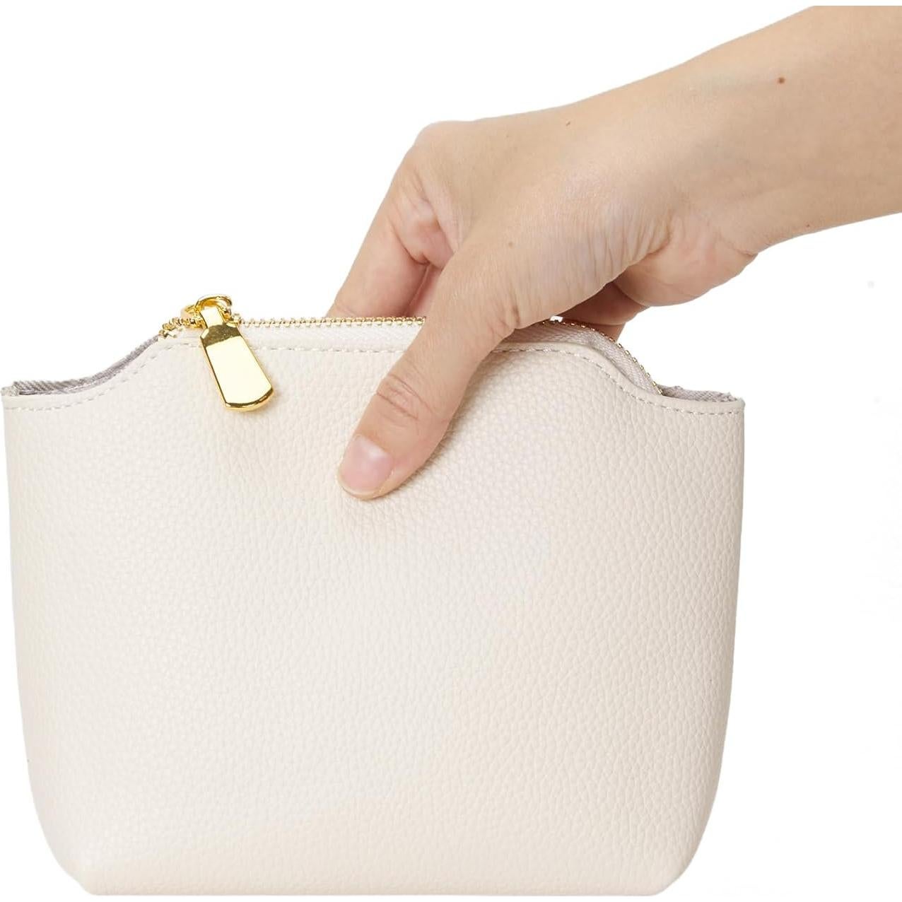 Monedero de Cuero PU VMEECARL Beige - Compacto y Unisex