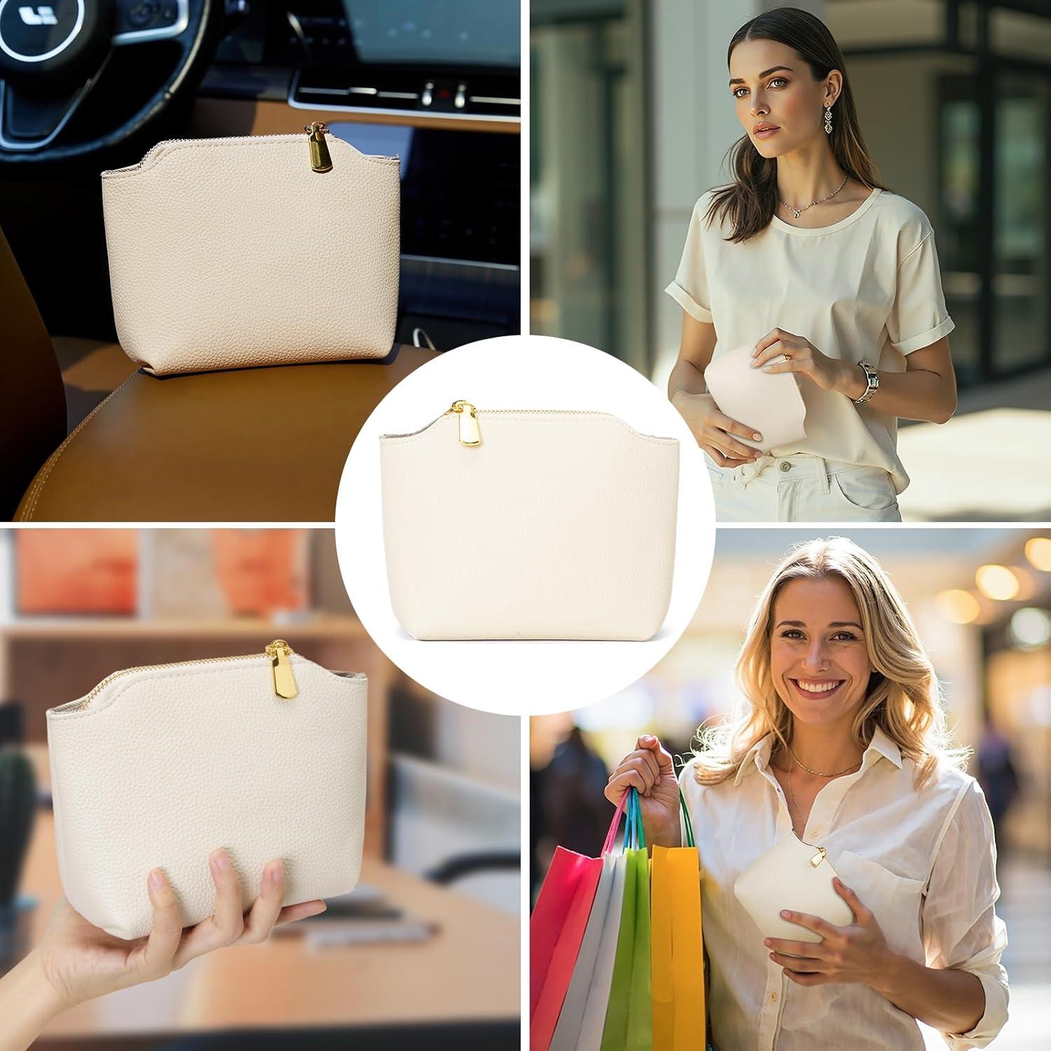 Monedero de Cuero PU VMEECARL Beige - Compacto y Unisex