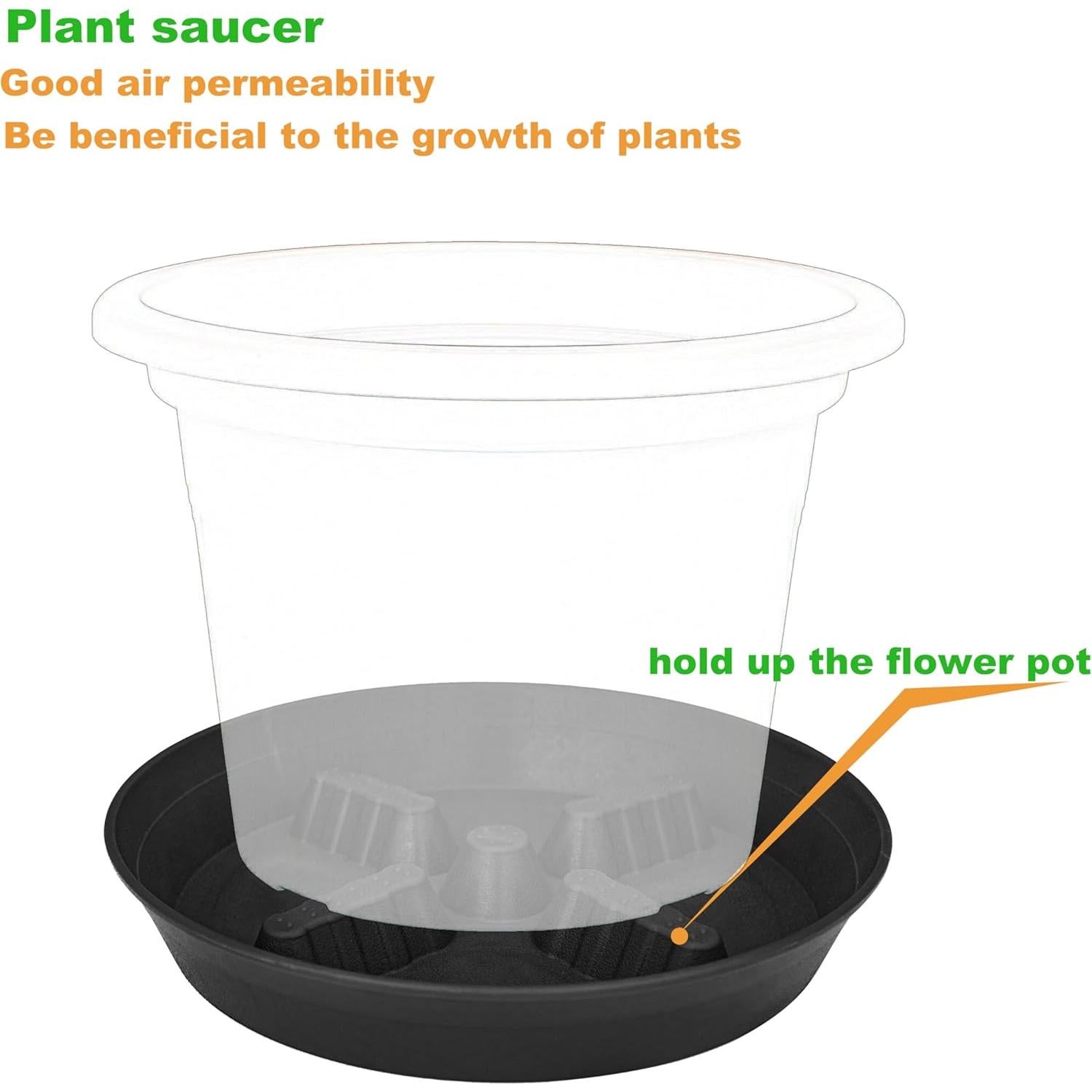 Paquete de 4 platos para plantas 20-43 cm Feyvdzv