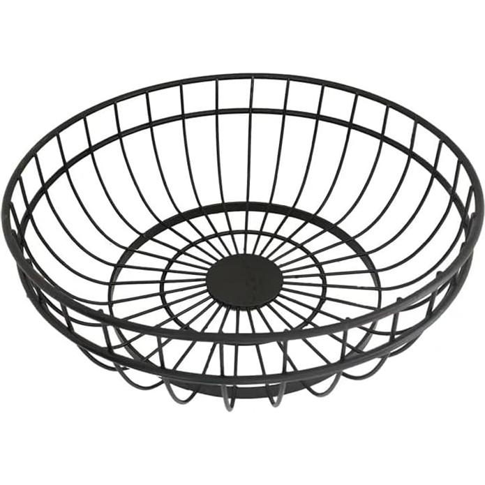Cesta de Frutas Redonda de Alambre Negro 25.4 cm 7UYUU