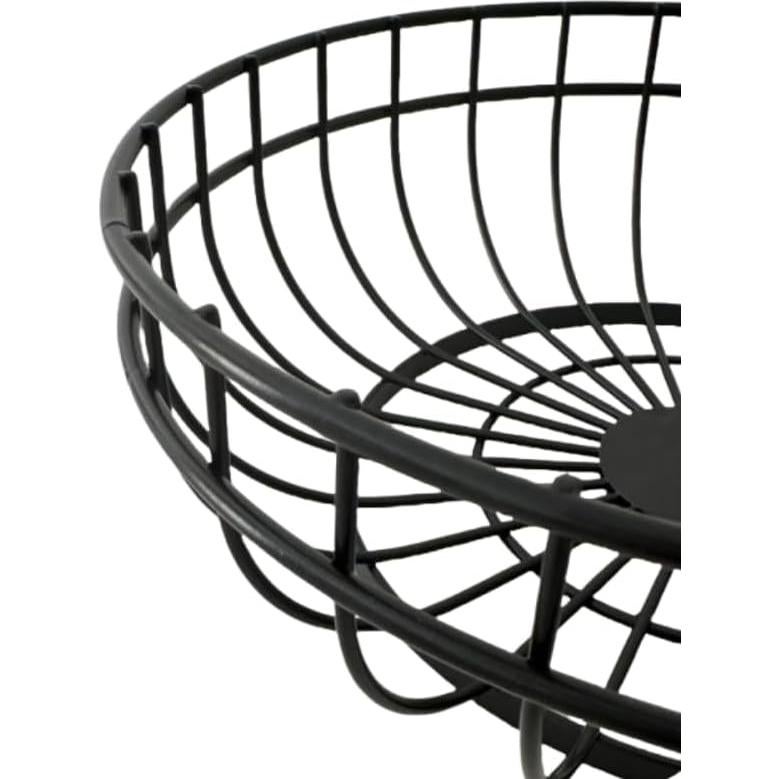 Cesta de Frutas Redonda de Alambre Negro 25.4 cm 7UYUU
